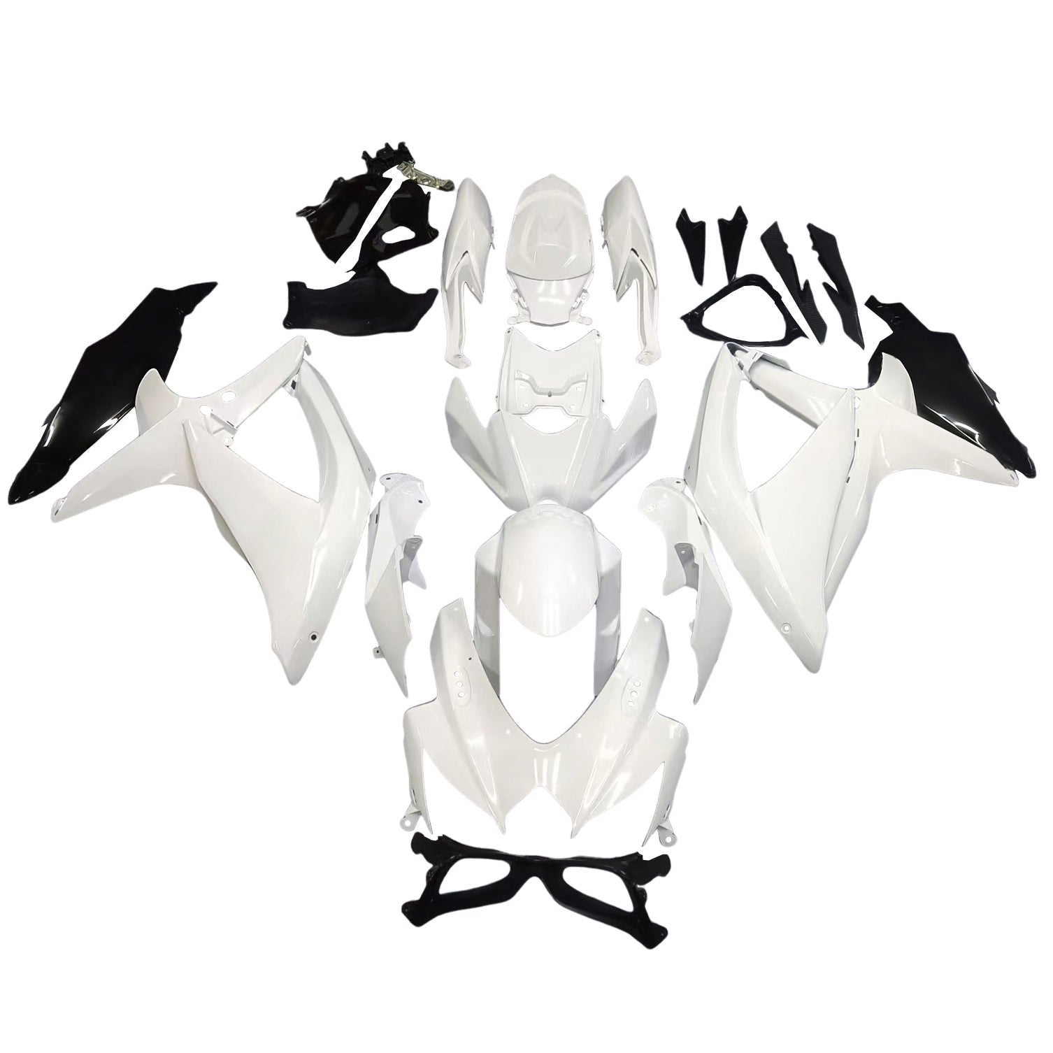 Fairings 2008-2010 Suzuki GSXR 600 750 White Black GSXR  Generic