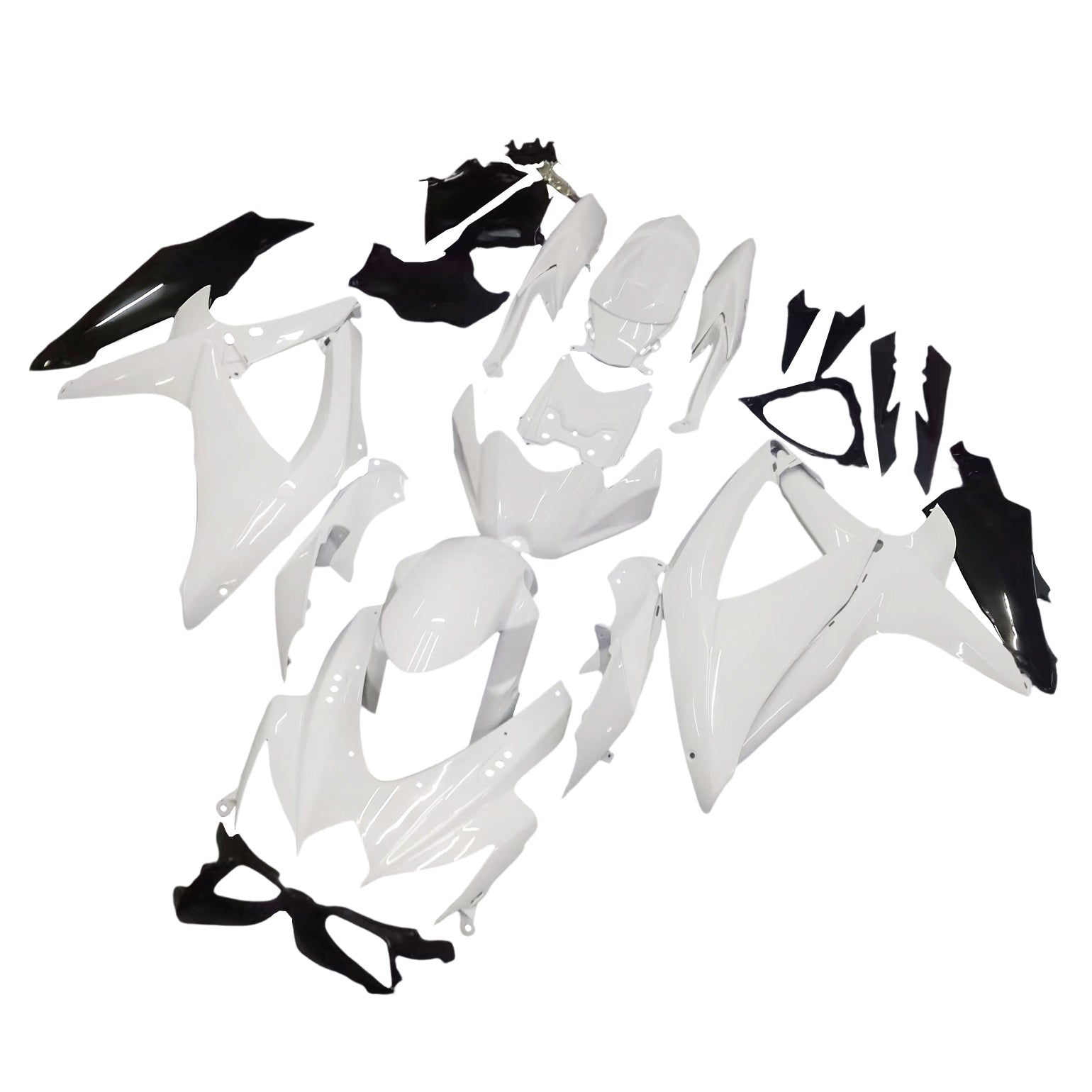 Fairings 2008-2010 Suzuki GSXR 600 750 White Black GSXR  Generic