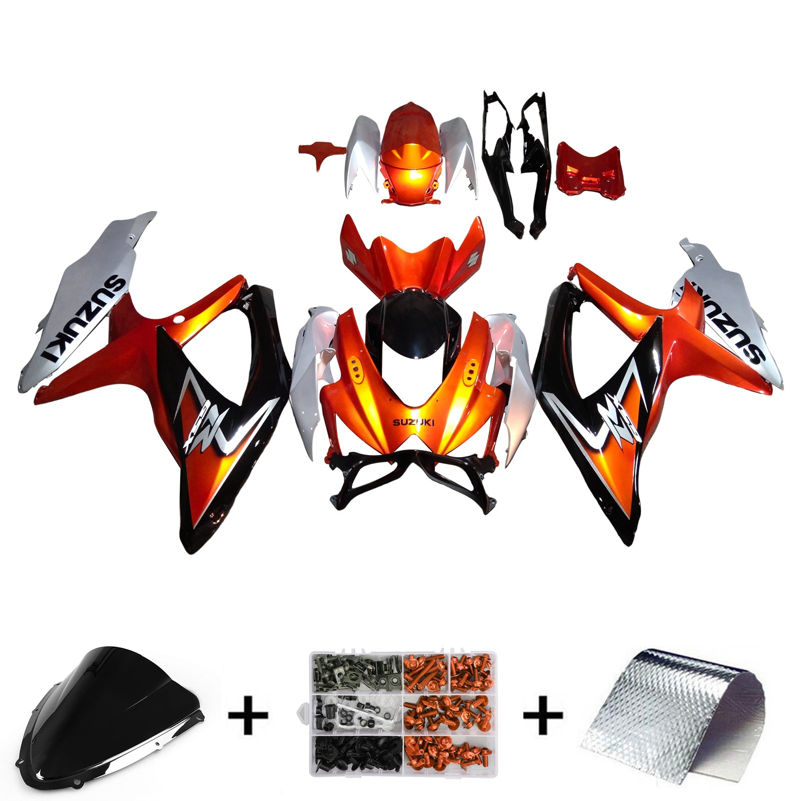 Amotopart Suzuki GSXR 600/750 2008-2010 K8 Fairing Kit Bodywork Plastic ABS