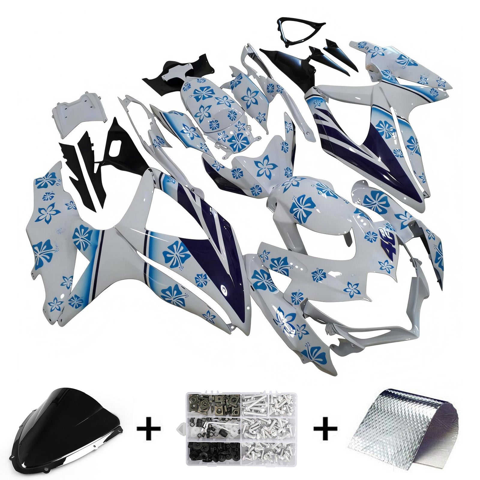 Amotopart Suzuki GSXR 600/750 2008-2010 K8 Fairing Kit Bodywork Plastic ABS