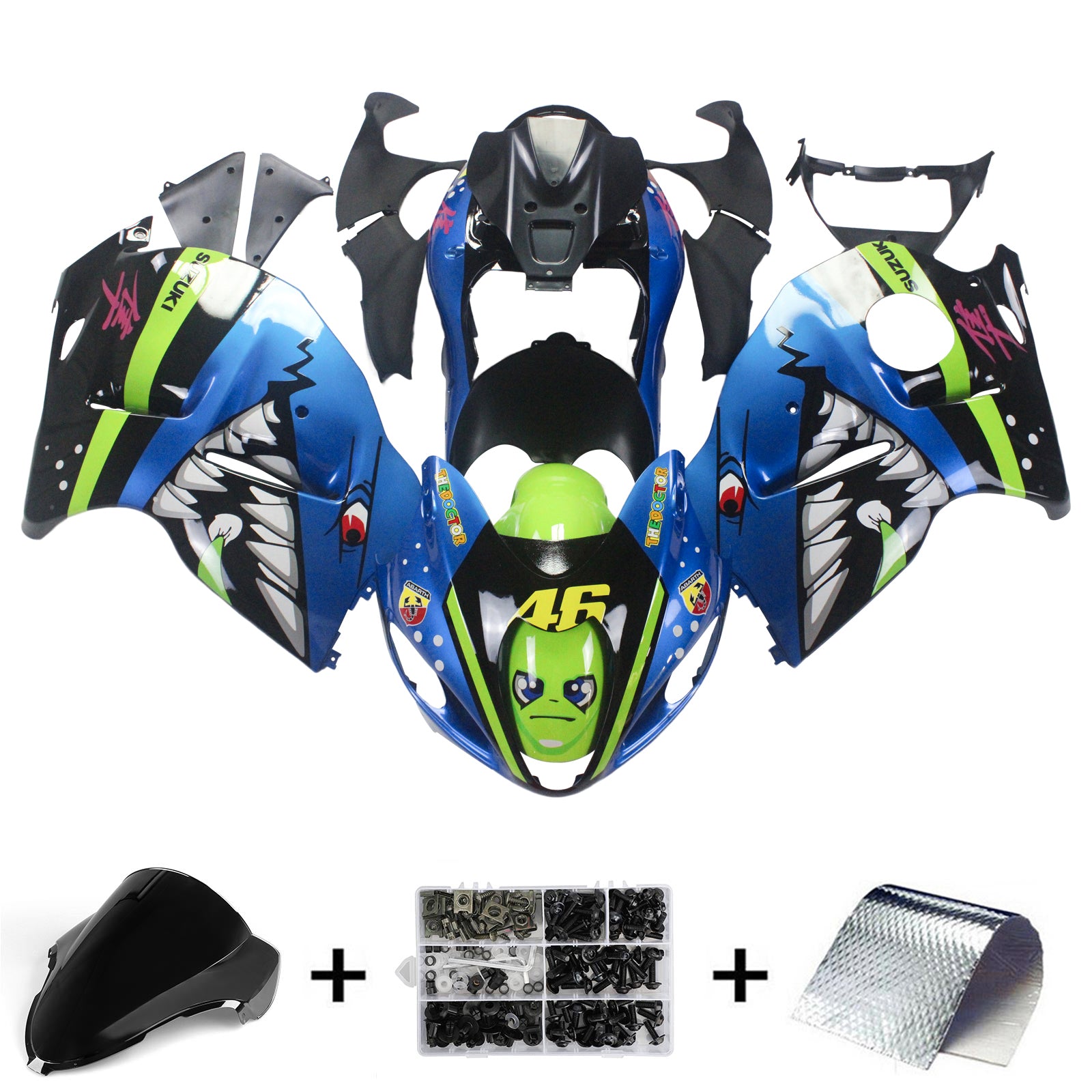 Suzuki Hayabusa GSXR1300 1999-2007 Fairing Kit Bodywork Plastic ABS