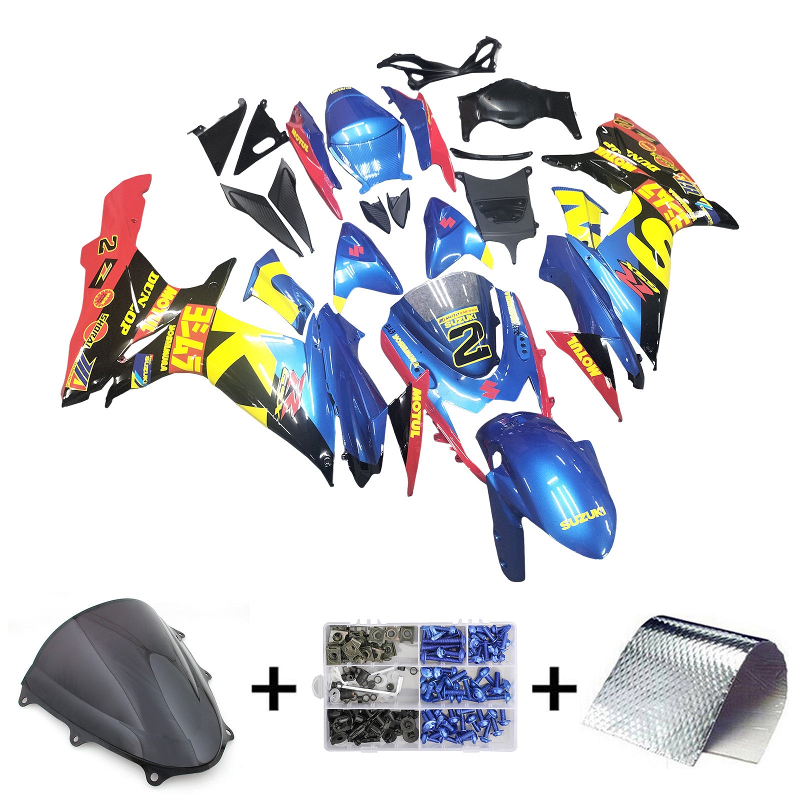 Amotopart Suzuki GSXR 600/750 2011-2024 K11 Fairing Kit Bodywork Plastic ABS