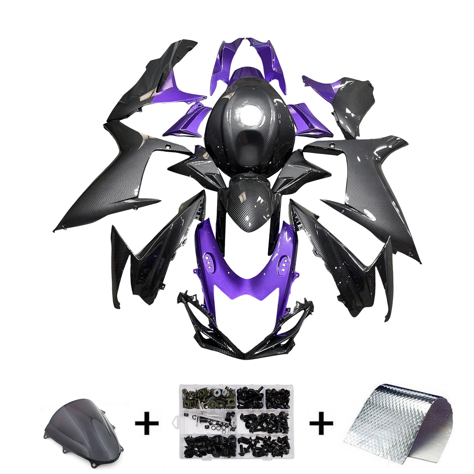 Purple Black Injection Fairing Kit Bodywork Plastic ABS For Suzuki GSXR 600/750 2011-2026 K11