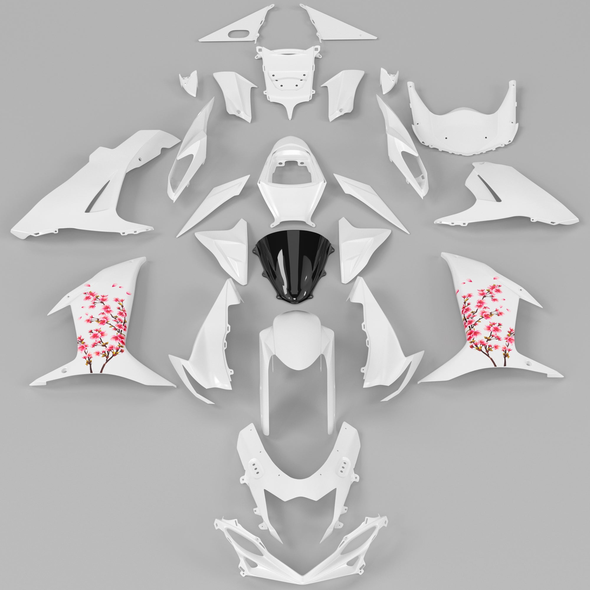 White Injection Fairing Kit Bodywork Plastic ABS For Suzuki GSXR 600/750 2011-2026 K11