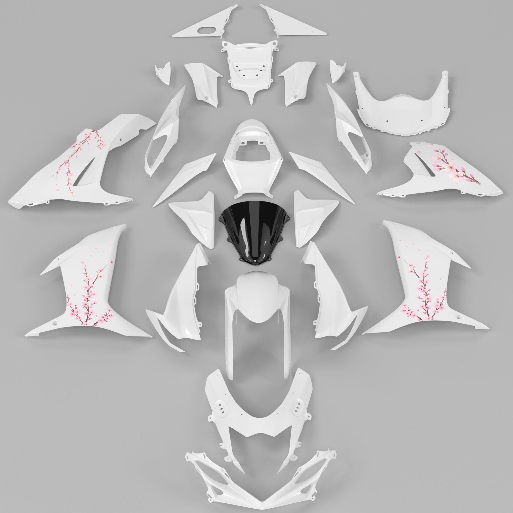 White Injection Fairing Kit Bodywork Plastic ABS For Suzuki GSXR 600/750 2011-2026 K11