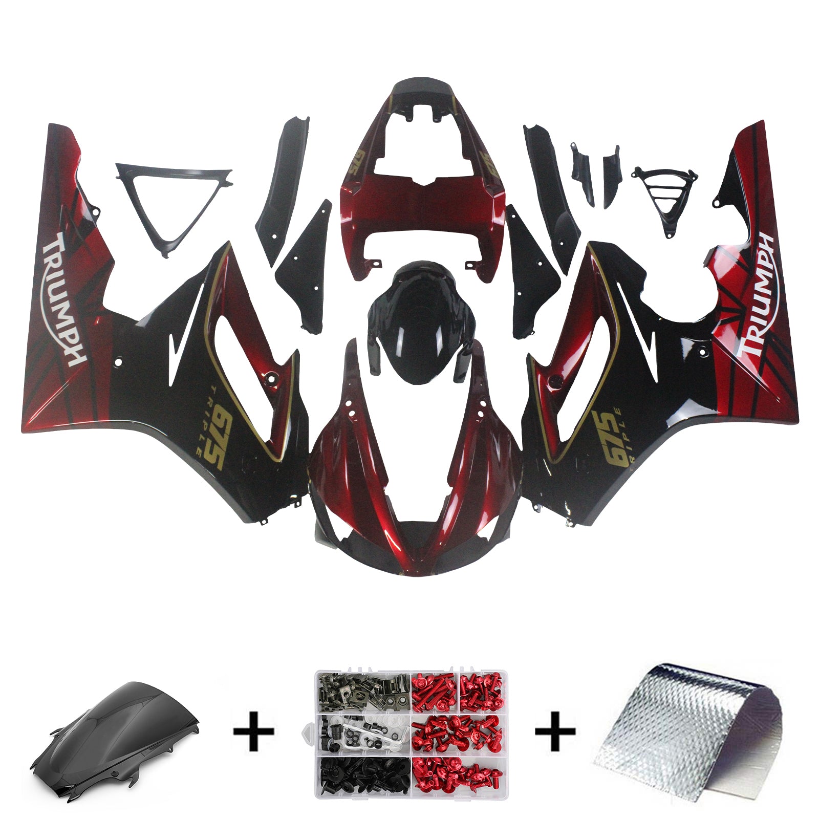 Amotopart Triumph Daytona 675 2009-2012 Fairing Kit Bodywork Plastic ABS