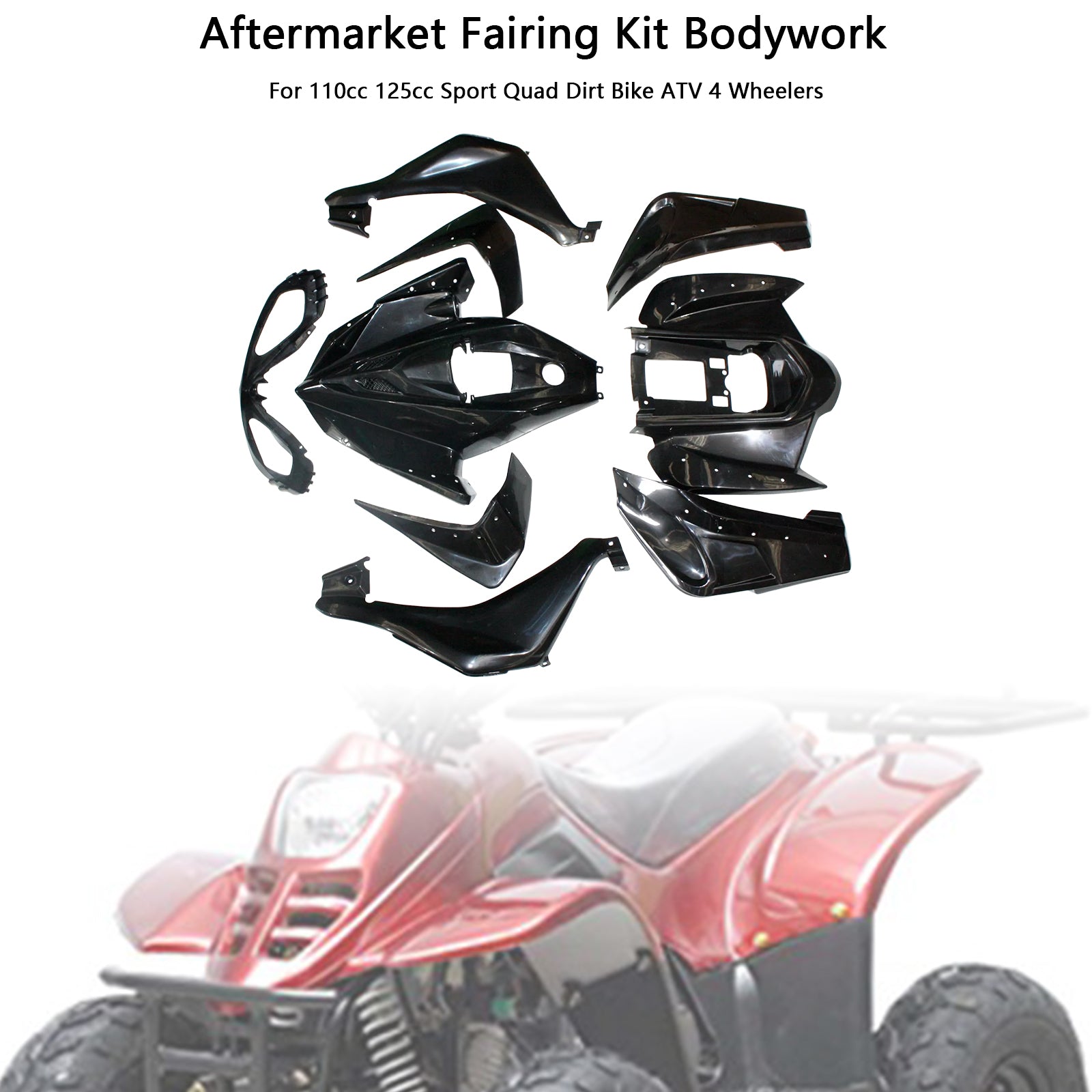 Plastics Fairing Fenders Kit For 110cc 125cc Mars Sport Quad Dirt Bike ATV