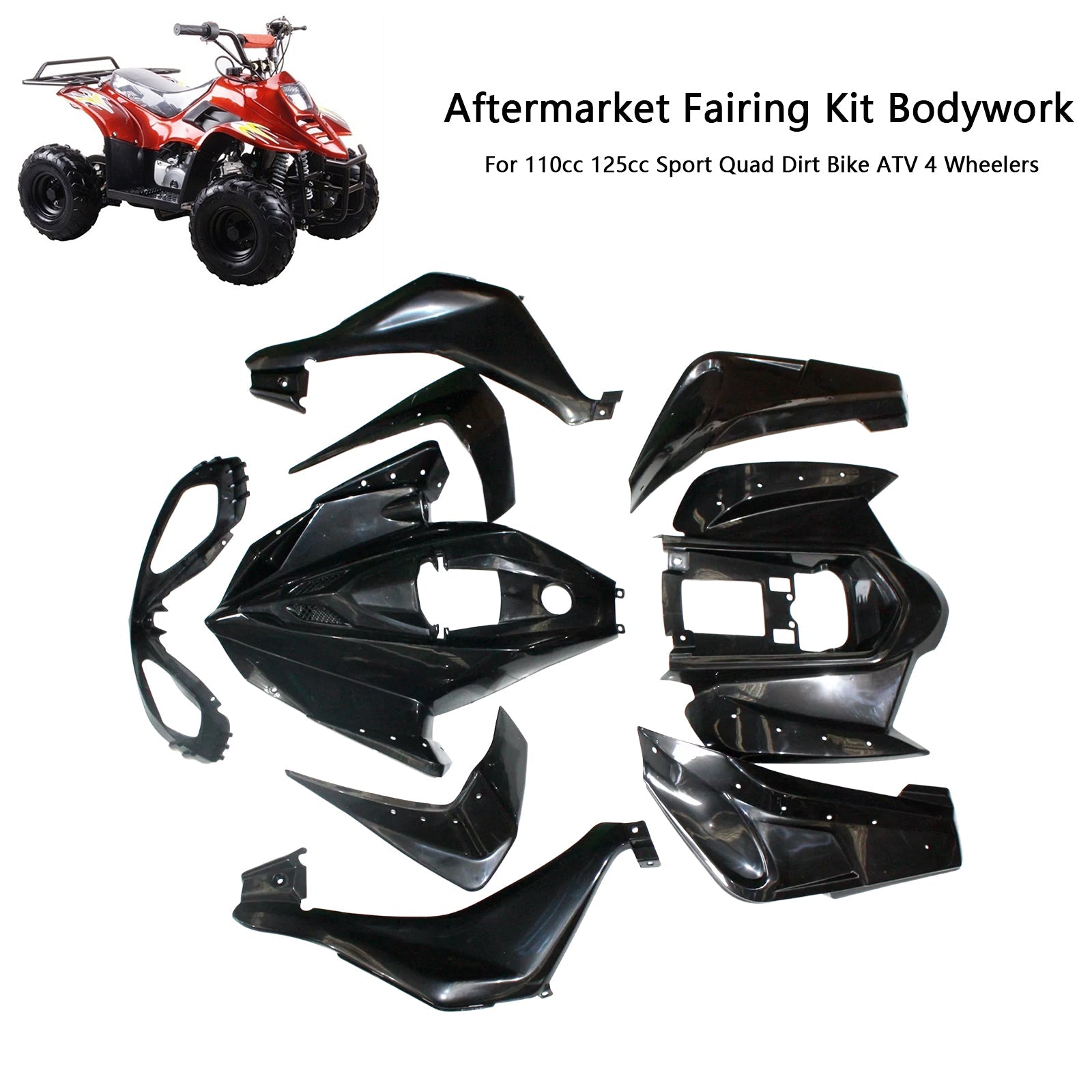 Plastics Fairing Fenders Kit For 110cc 125cc Mars Sport Quad Dirt Bike ATV