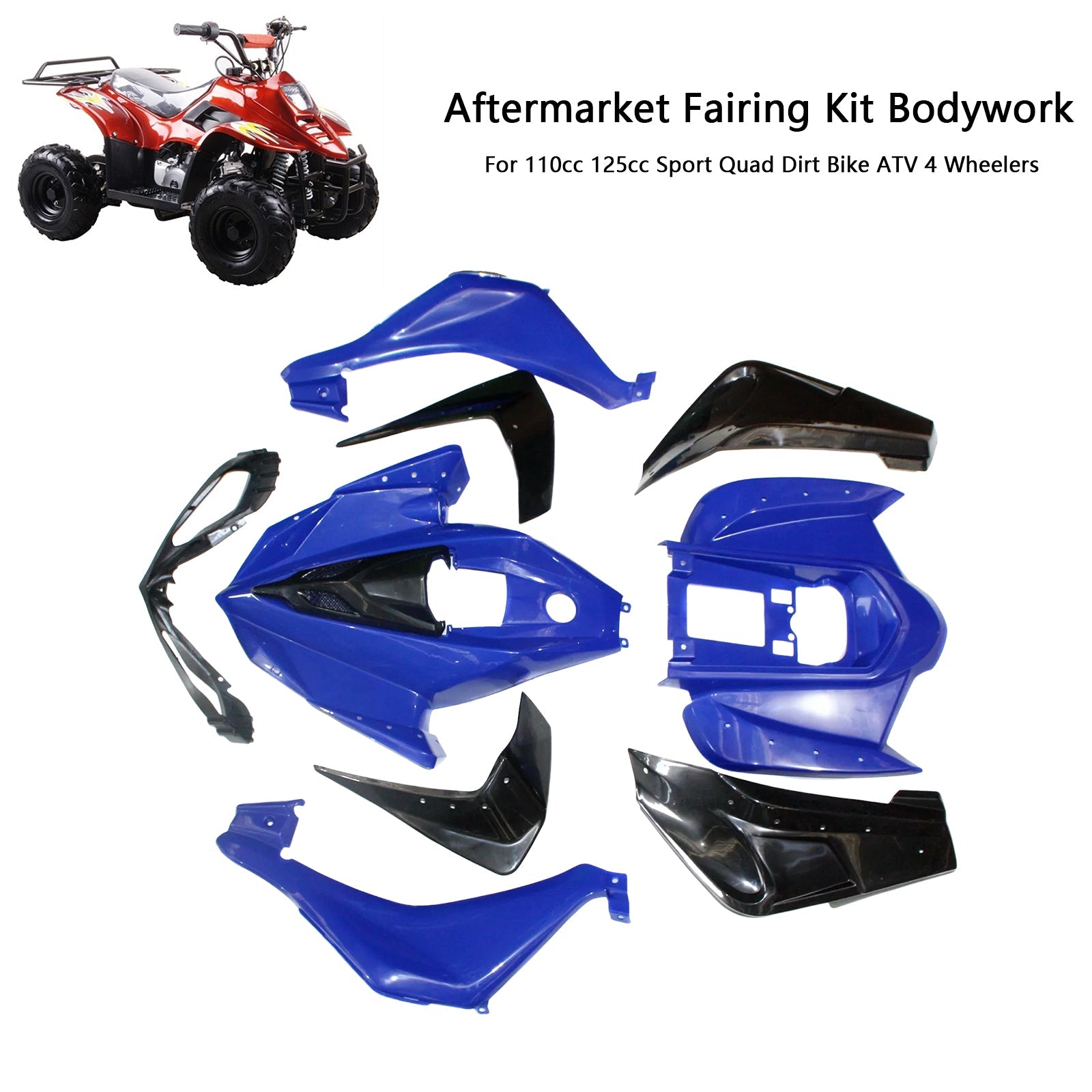 Plastics Fairing Fenders Kit For 110cc 125cc Mars Sport Quad Dirt Bike ATV