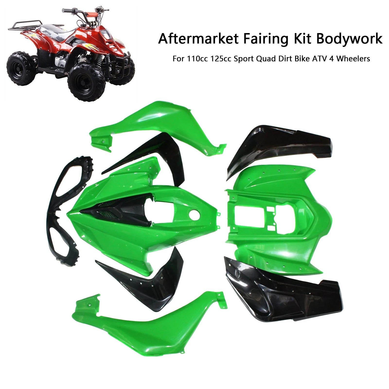 Plastics Fairing Fenders Kit For 110cc 125cc Mars Sport Quad Dirt Bike ATV