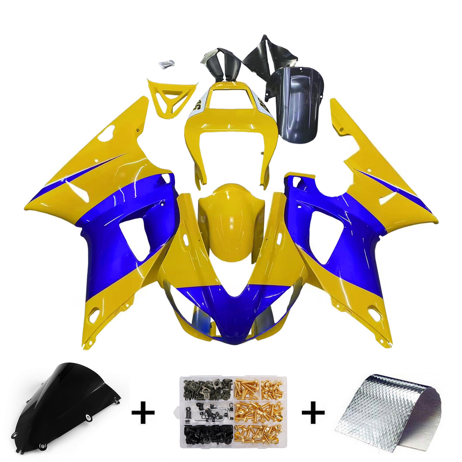 Fairings 1998-1999 Yamaha YZF-R1 Yellow Blue No.46 Camel  Generic
