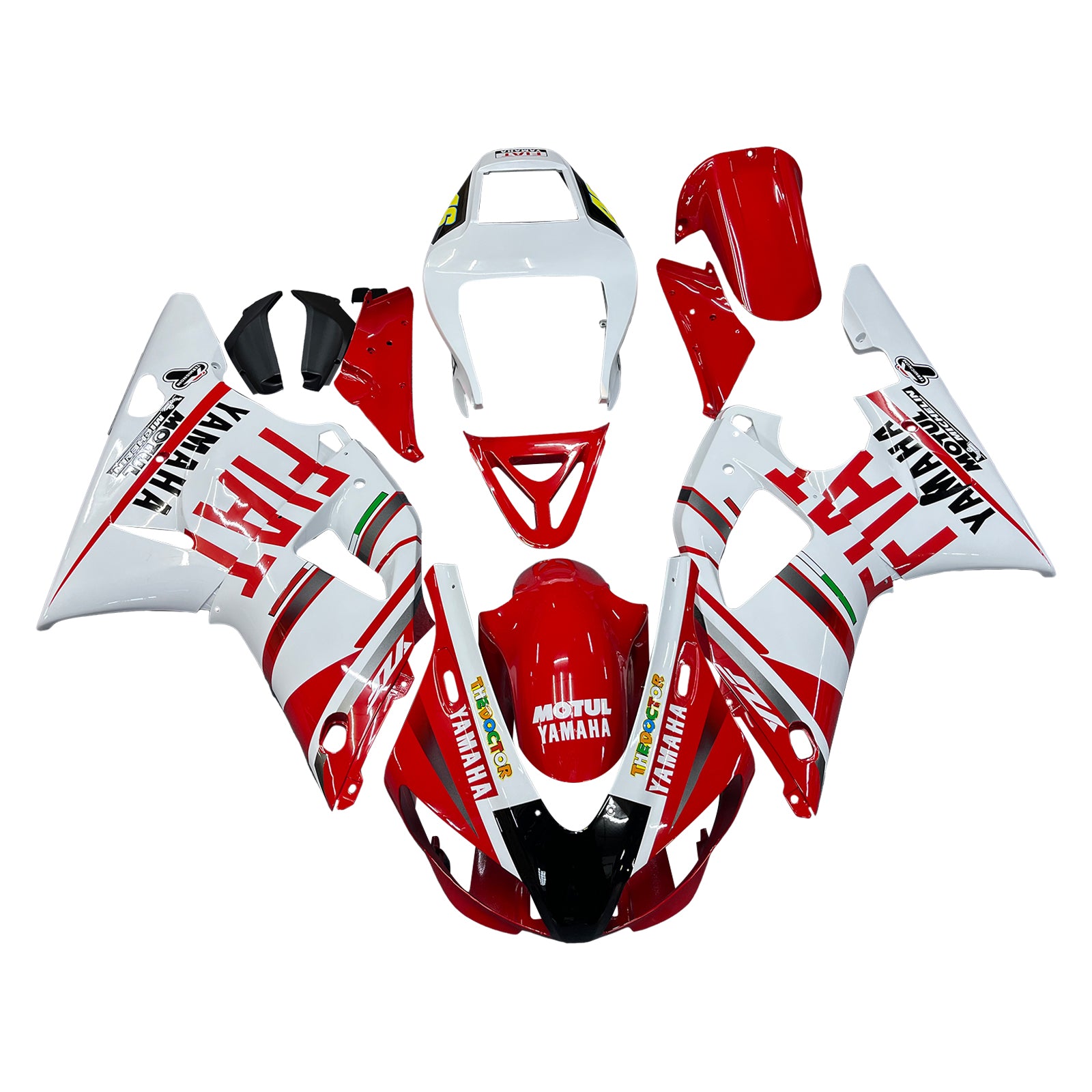 Fairings 1998-1999 Yamaha YZF-R1 Red White No.46 FIAT R1  Generic