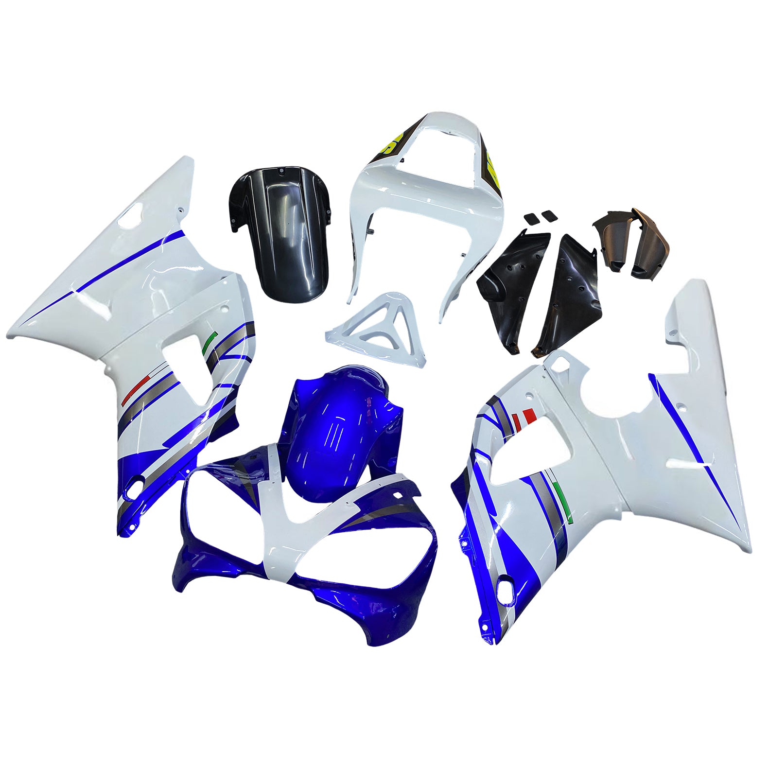 Fairings 2000-2001 Yamaha YZF-R1 Blue White No.46 FIAT  Generic