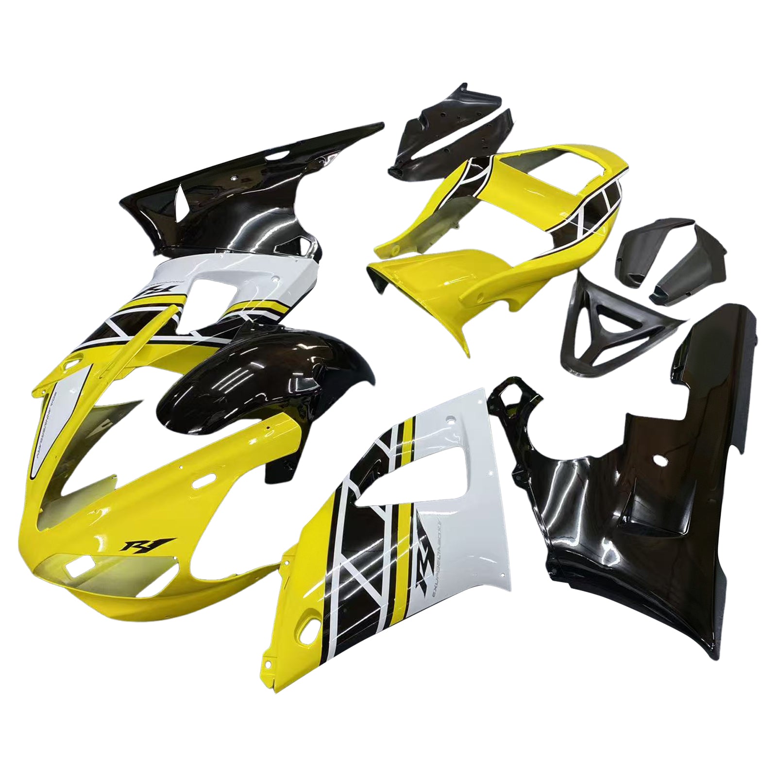 Fairing Kit For Yamaha YZF R1 YZF-R1 1000 2000 2001 Yellow Black Generic