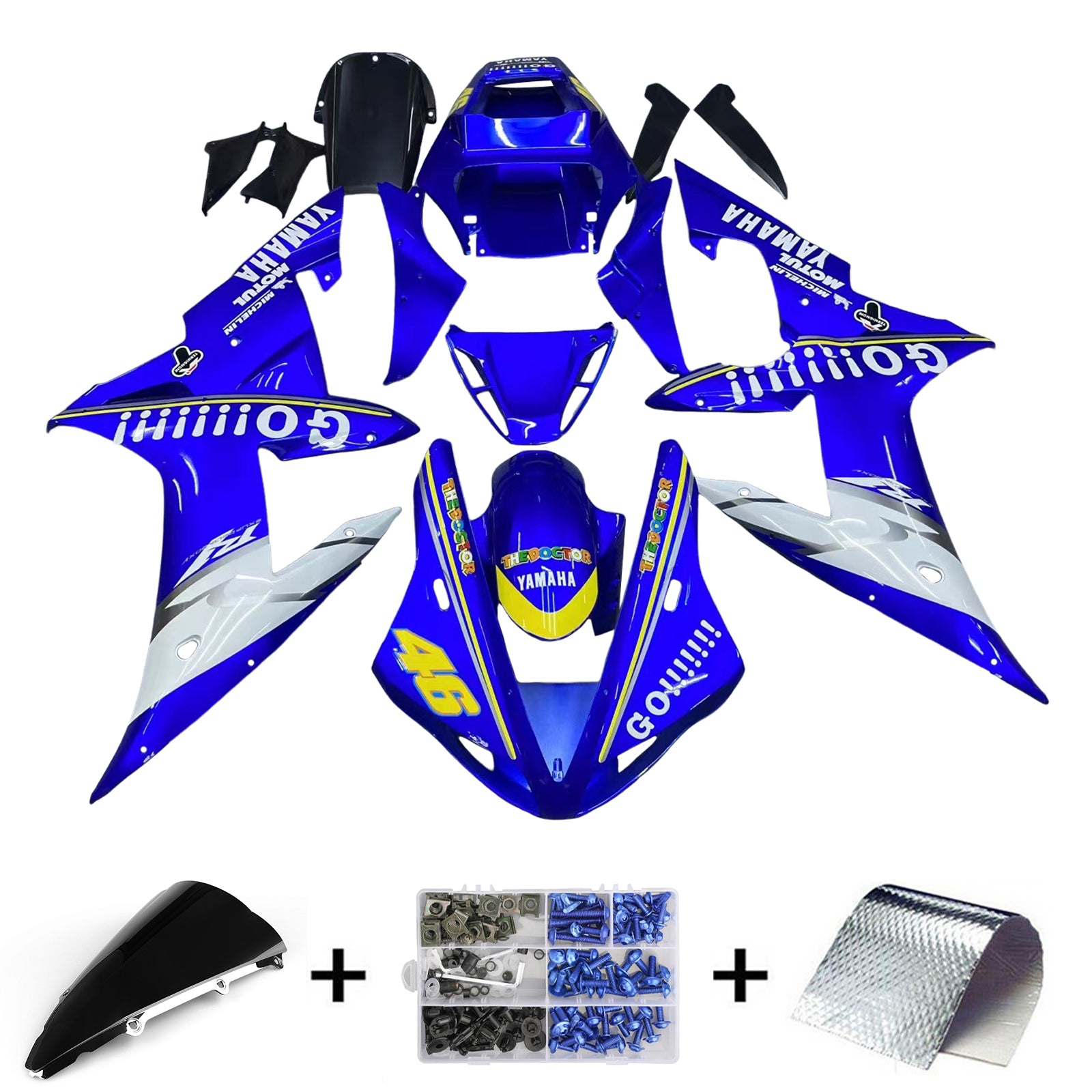 Fairings 2002-2003 Yamaha YZF-R1Blue No.46 R1