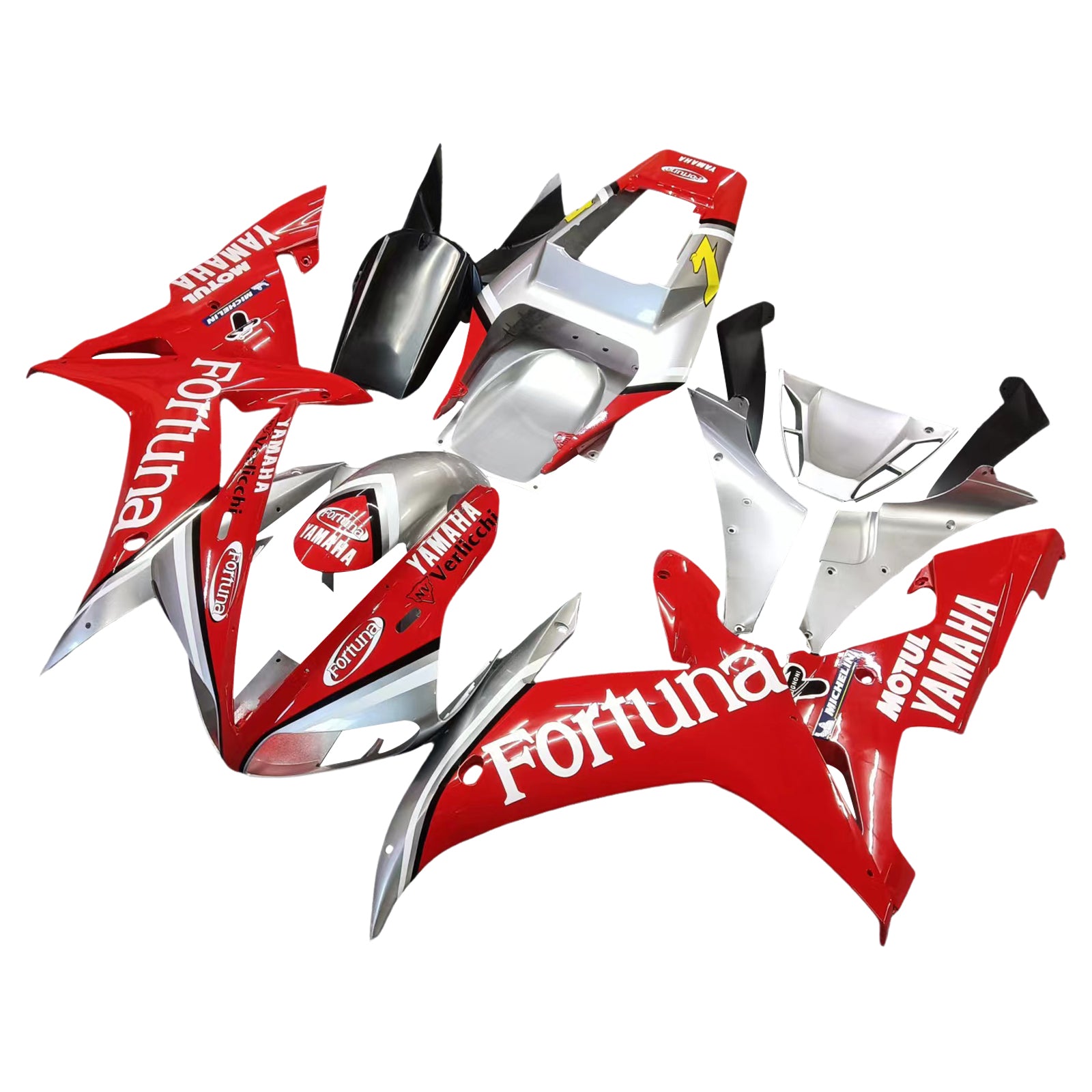 Fairings 2002-2003 Yamaha YZF-R1 Red Silver Fortuna