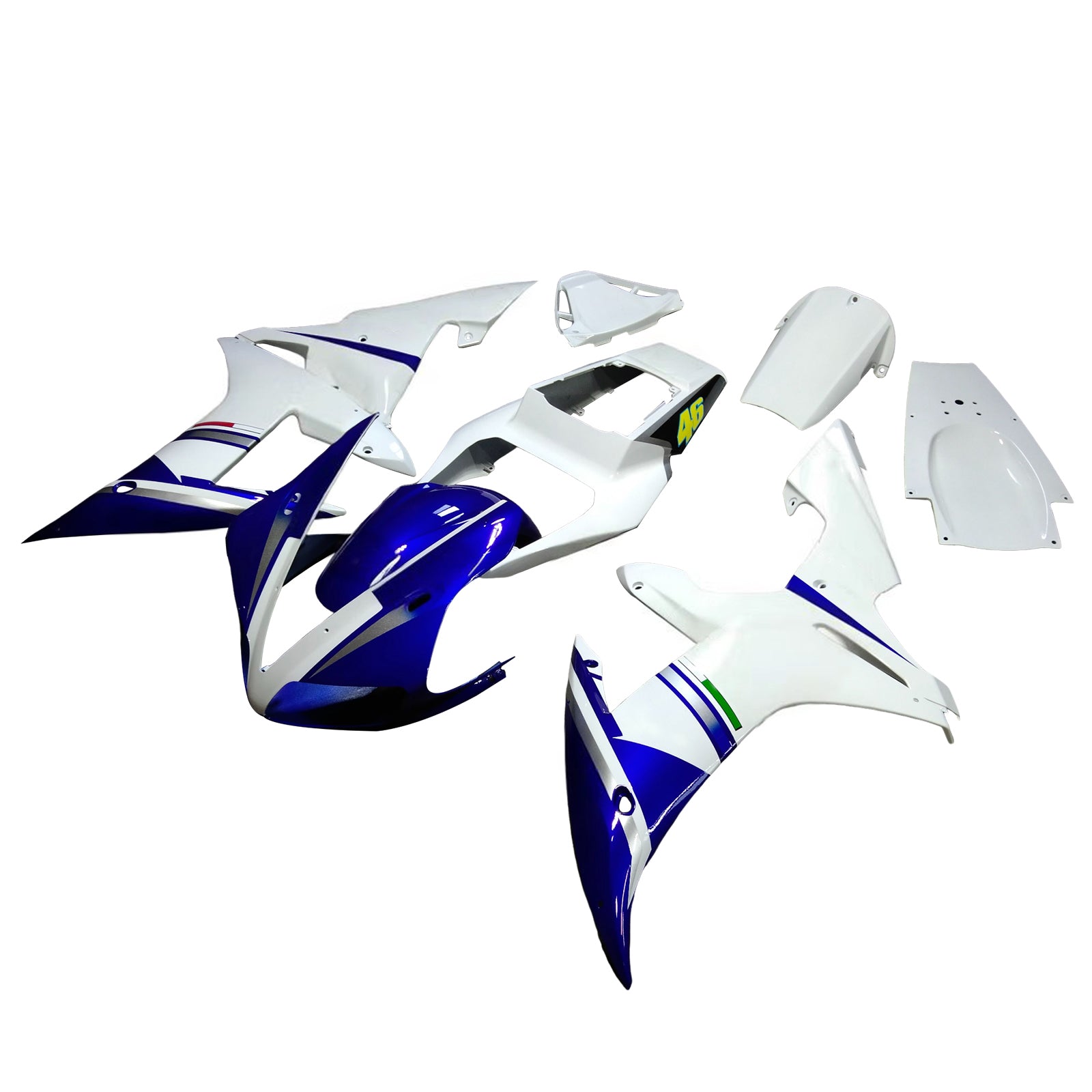 Fairings 2002-2003 Yamaha YZF-R1 White Blue No.46 FIAT  Generic