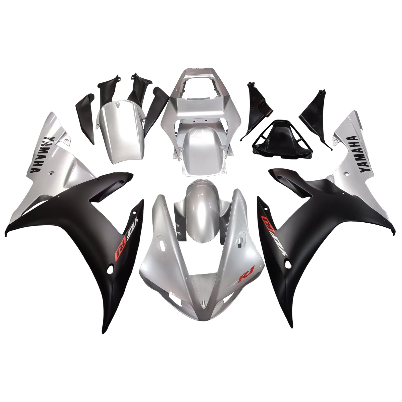 Fairings 2002-2003 Yamaha YZF-R1 Silver Black R1