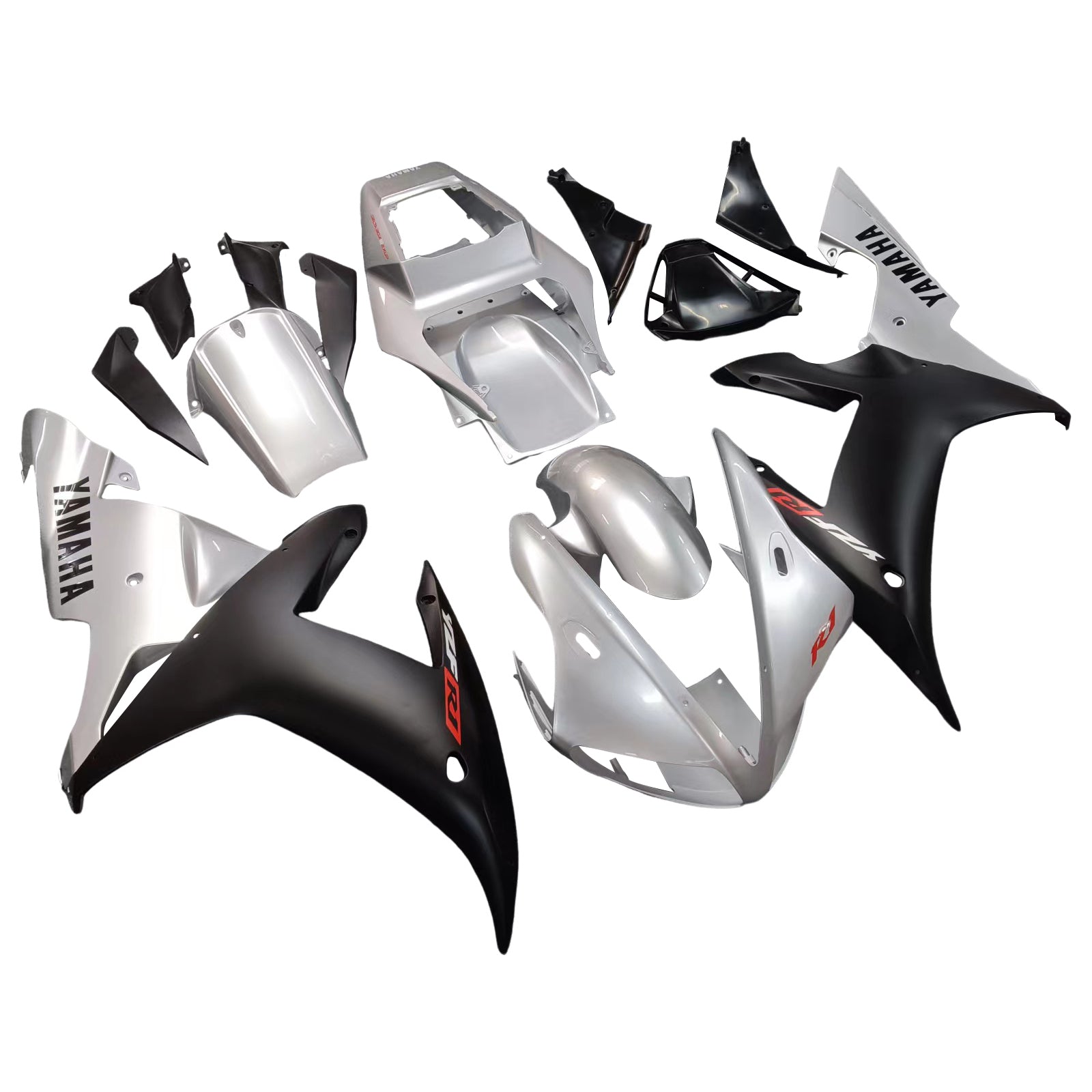 Fairings 2002-2003 Yamaha YZF-R1 Silver Black R1