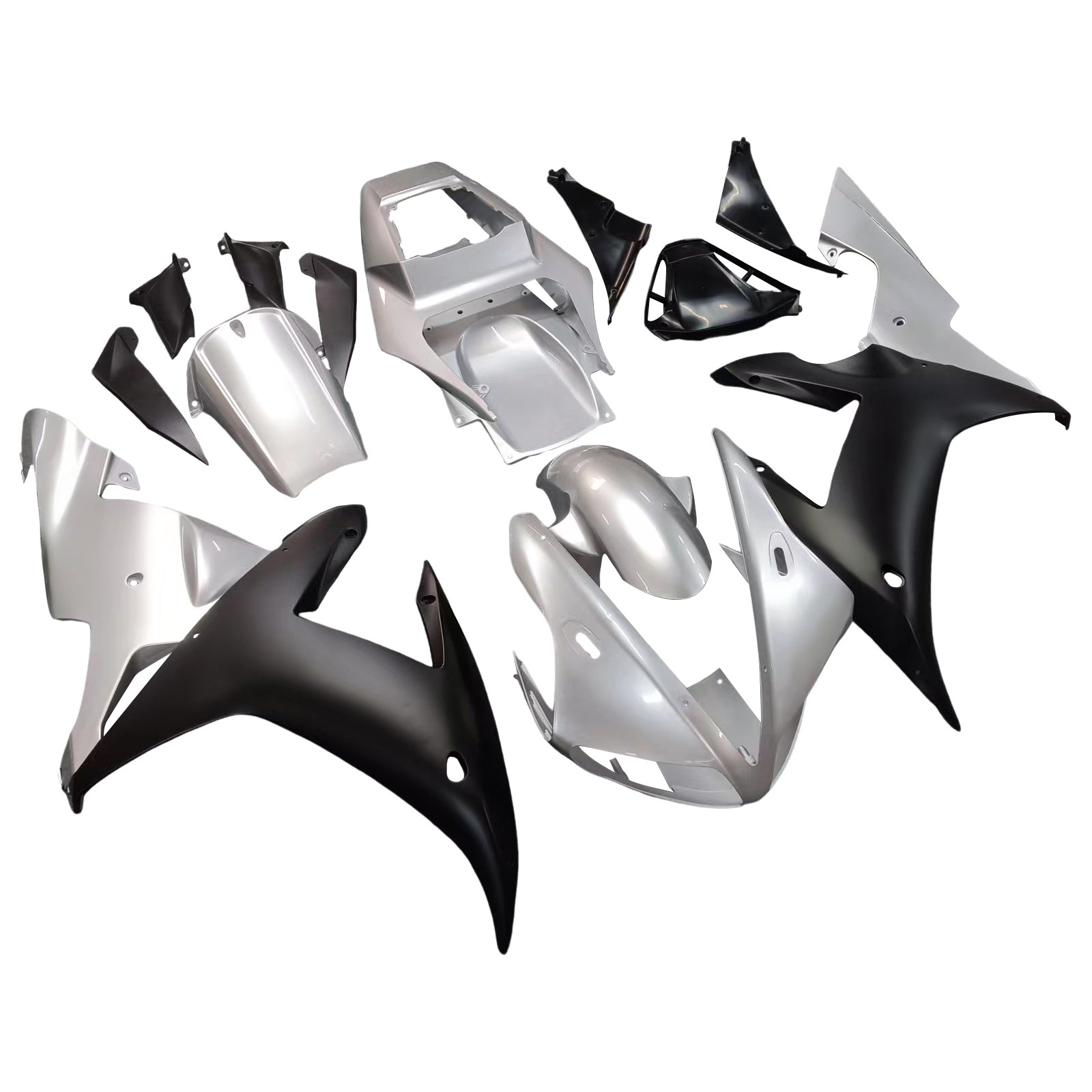 Fairings 2002-2003 Yamaha YZF-R1 Silver Black R1