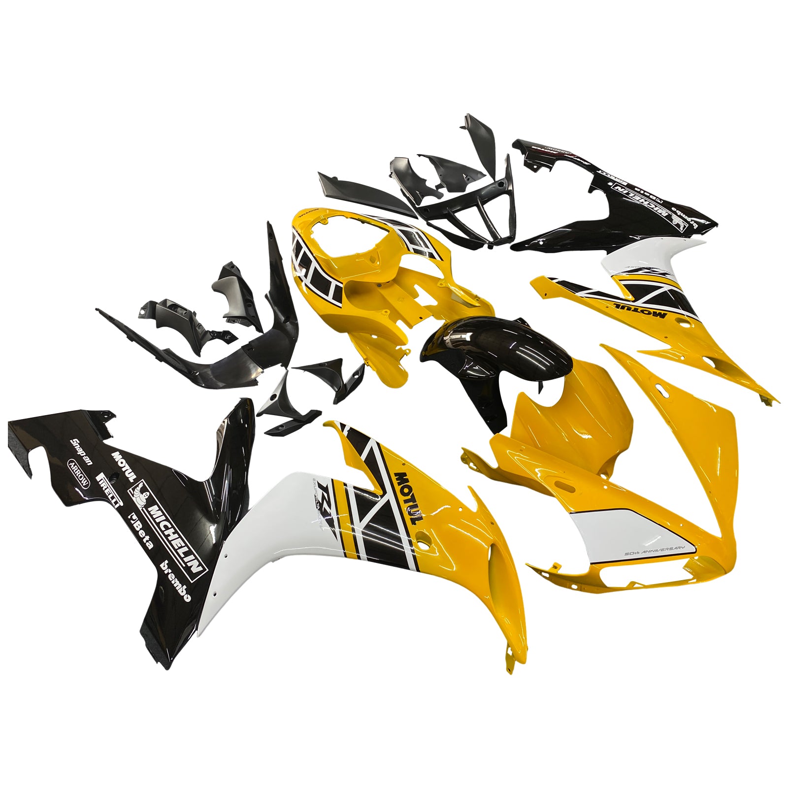 Fairings 2004-2006 Yamaha YZF-R1 Yellow Black Motul