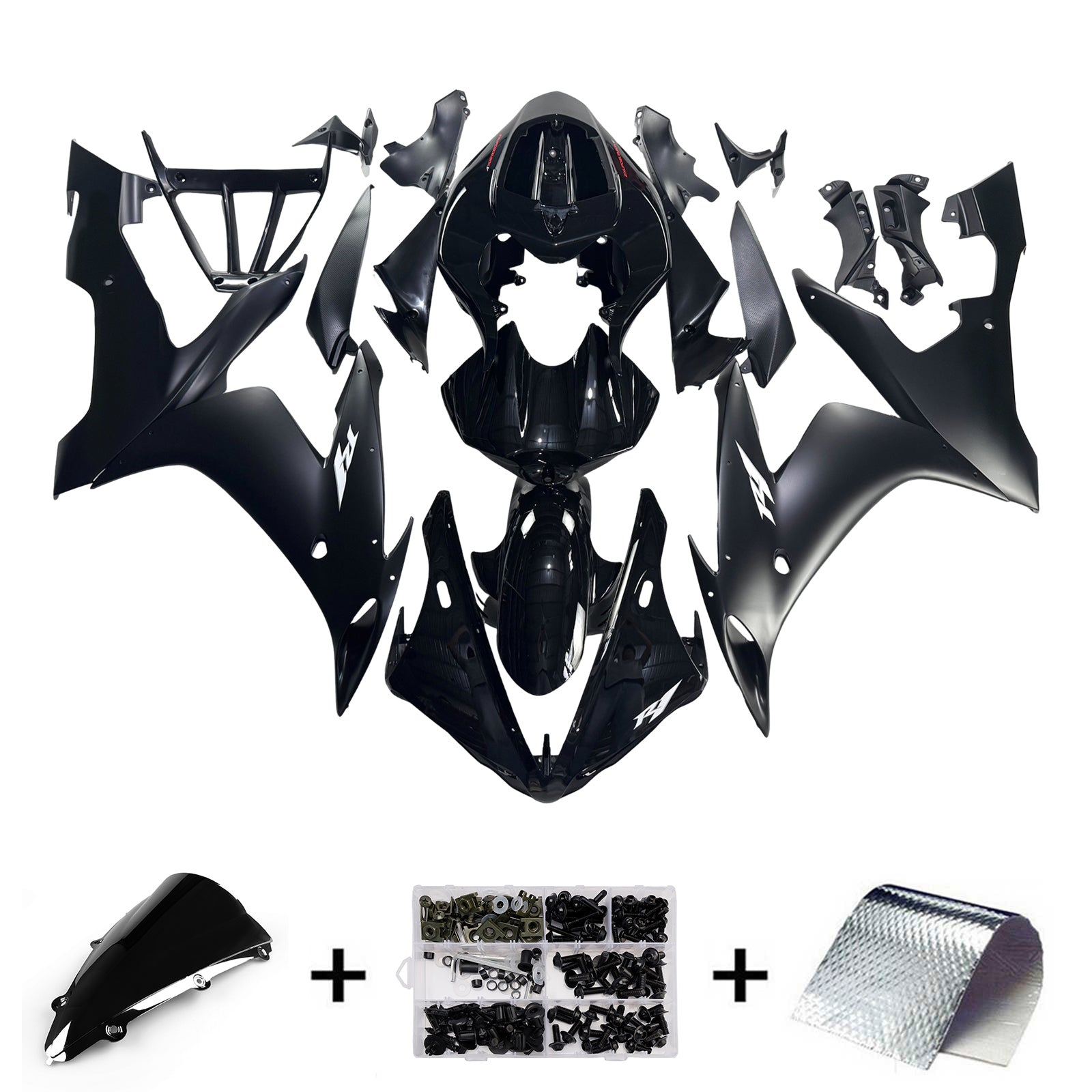 Black Injection Fairing Kit Bodywork Plastic ABS fit For Yamaha YZF 1000 R1 2004-2006