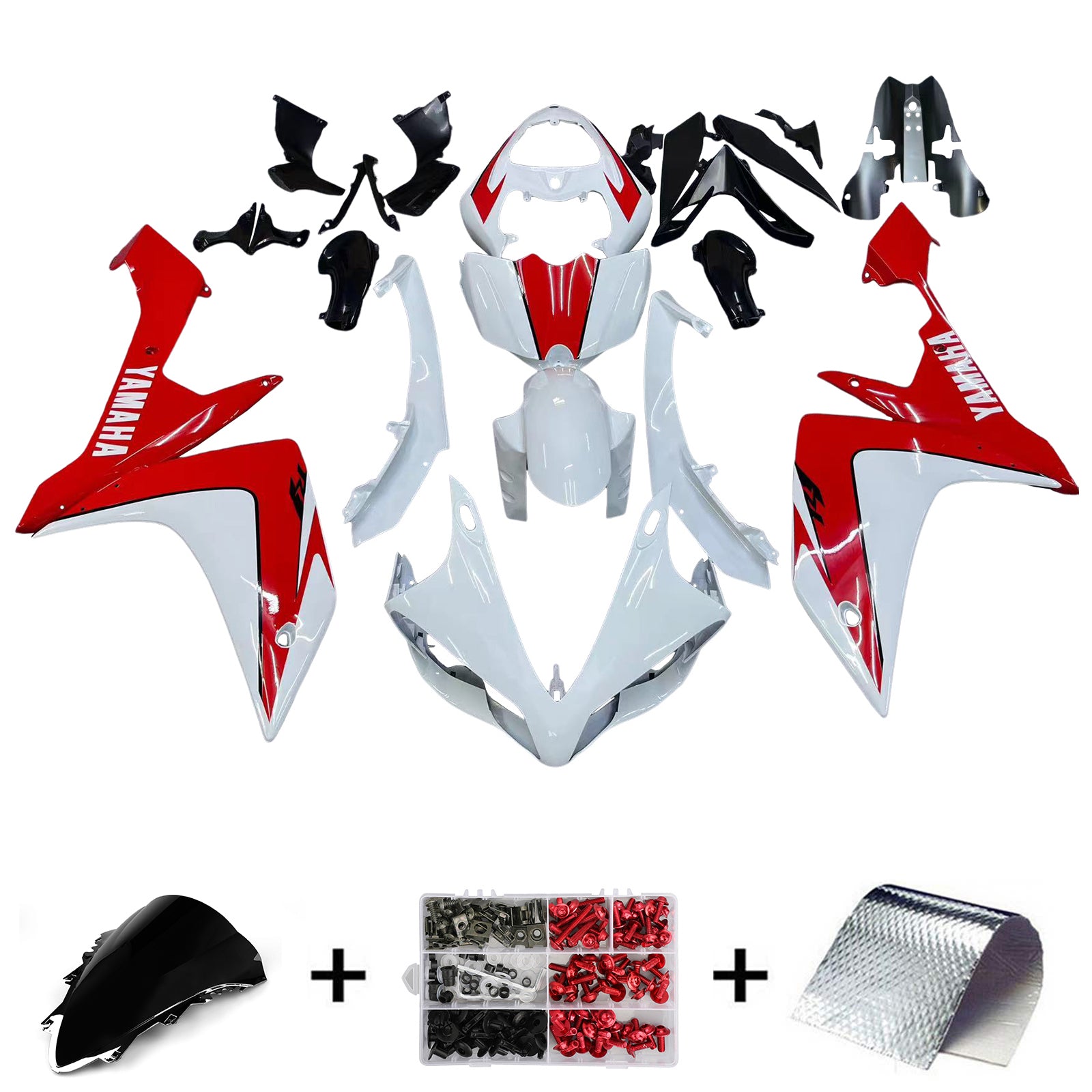 Fairings 2007-2008 Yamaha YZF-R1 White & Red R1  Generic