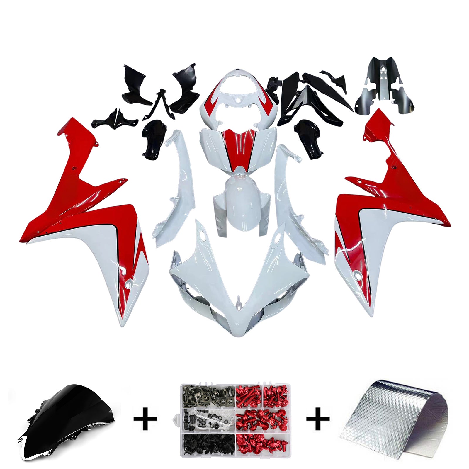 Fairings 2007-2008 Yamaha YZF-R1 White & Red R1  Generic