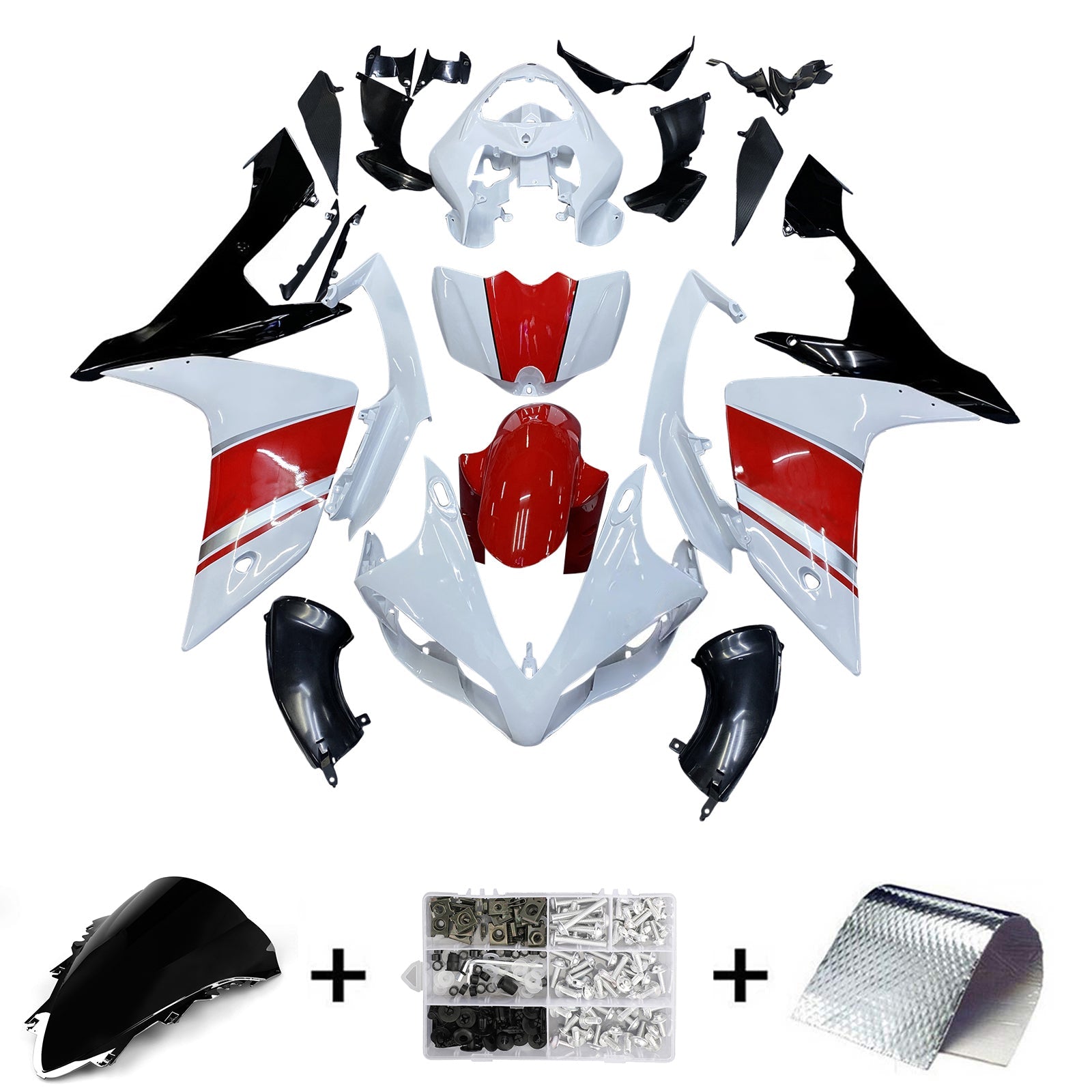 Fairings 2007-2008 Yamaha YZF-R1 White Red Black R1 Generic