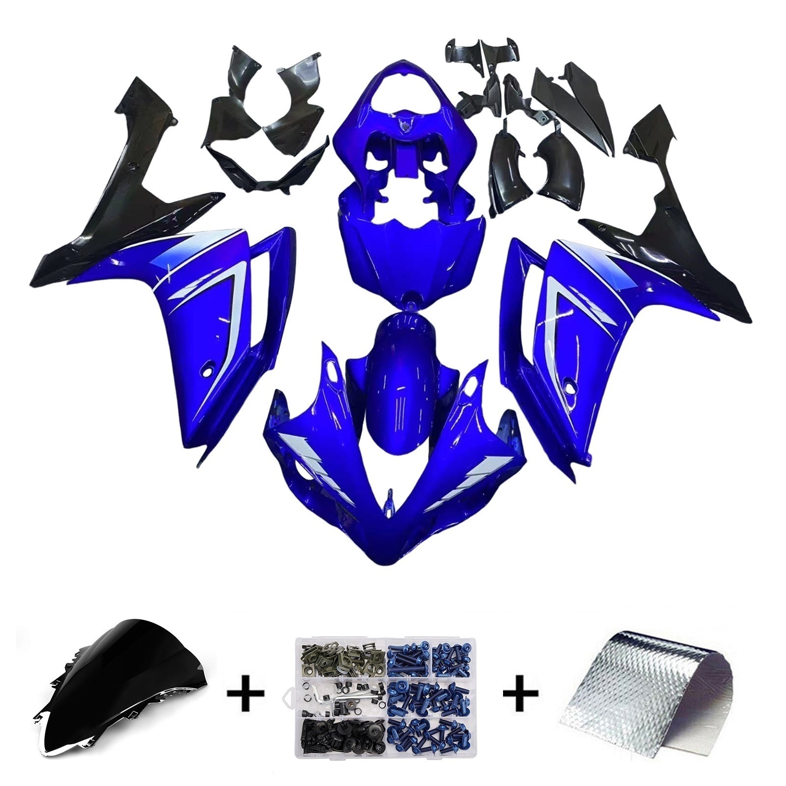 Fairings 2007-2008 Yamaha YZF-R1 Blue Black R1  Generic