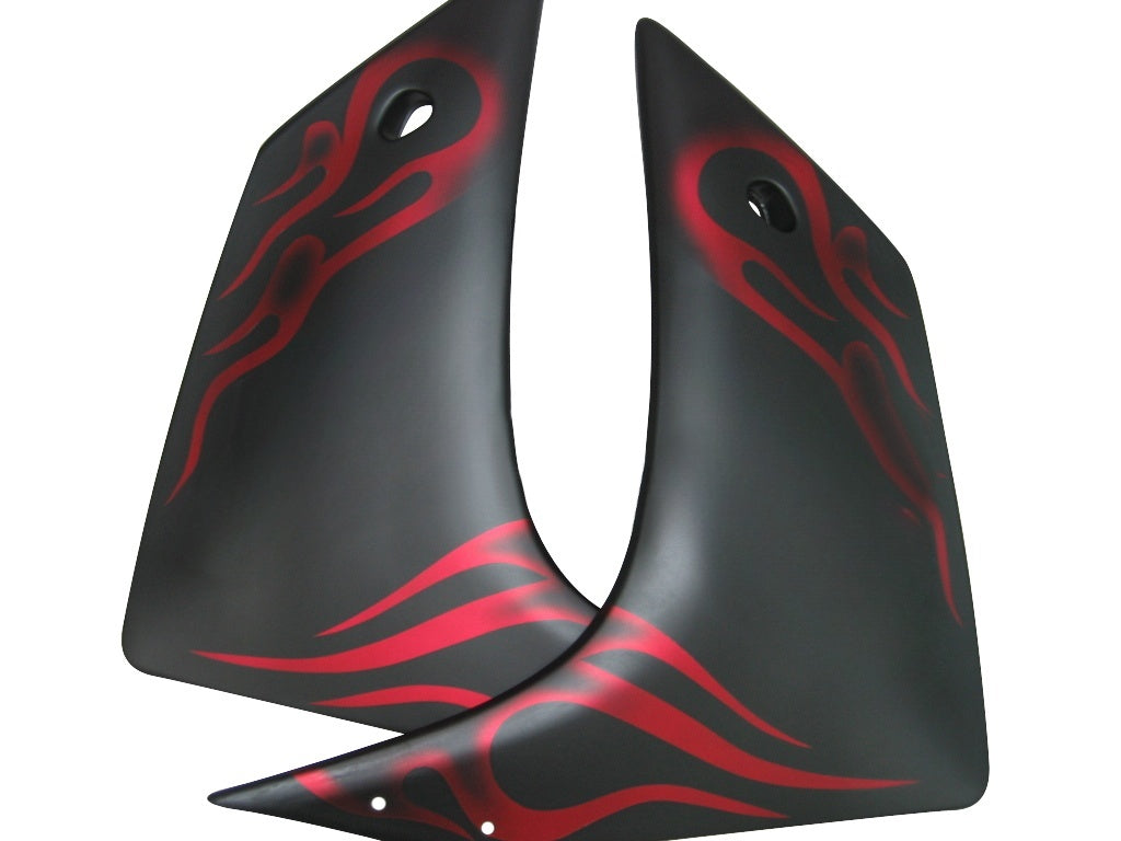 Fairings 2007-2008 Yamaha YZF-R1 Black Matte & Red Flame R1  Generic