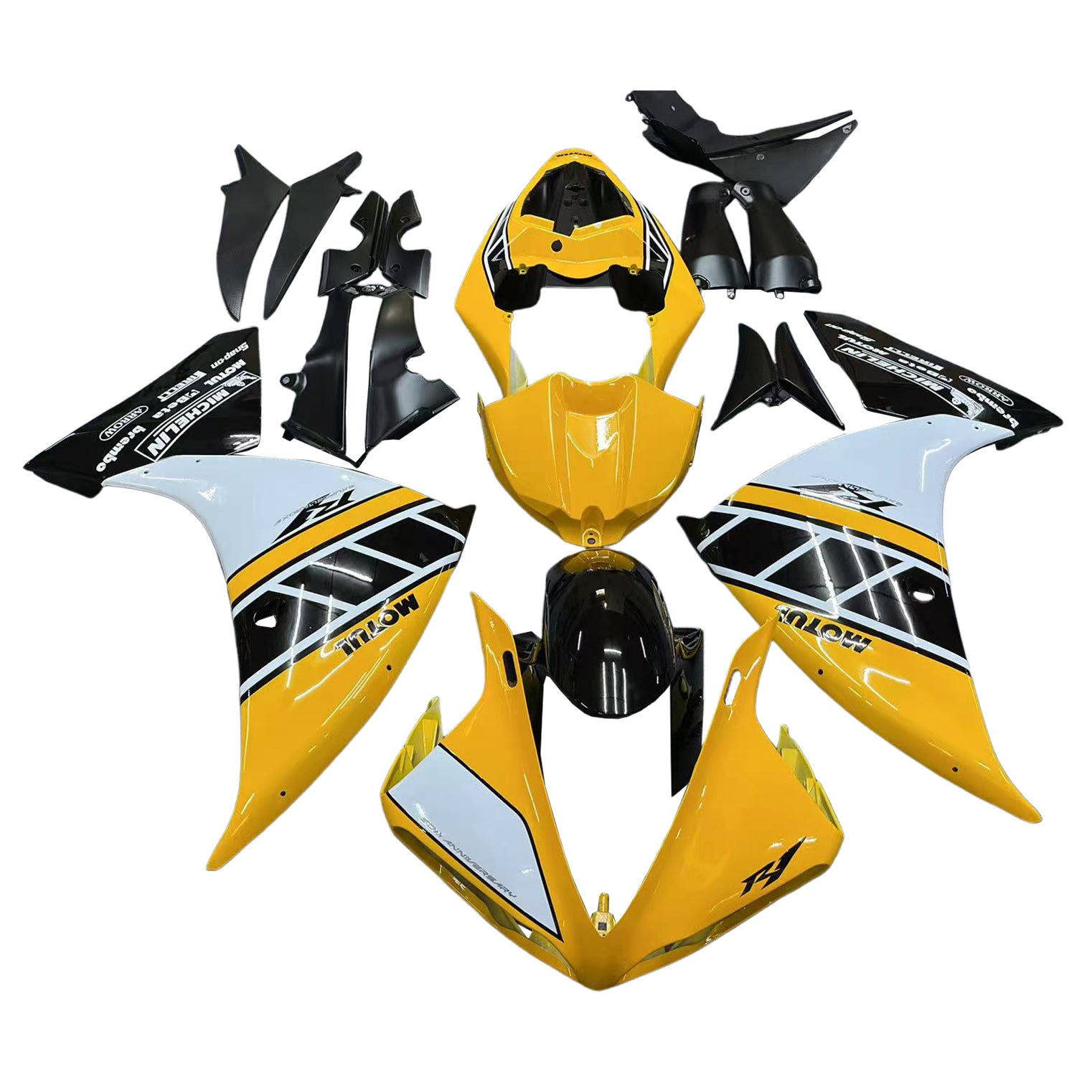 Fairings 2009-2011 Yamaha YZF-R1 Yellow Black Motul R1  Generic