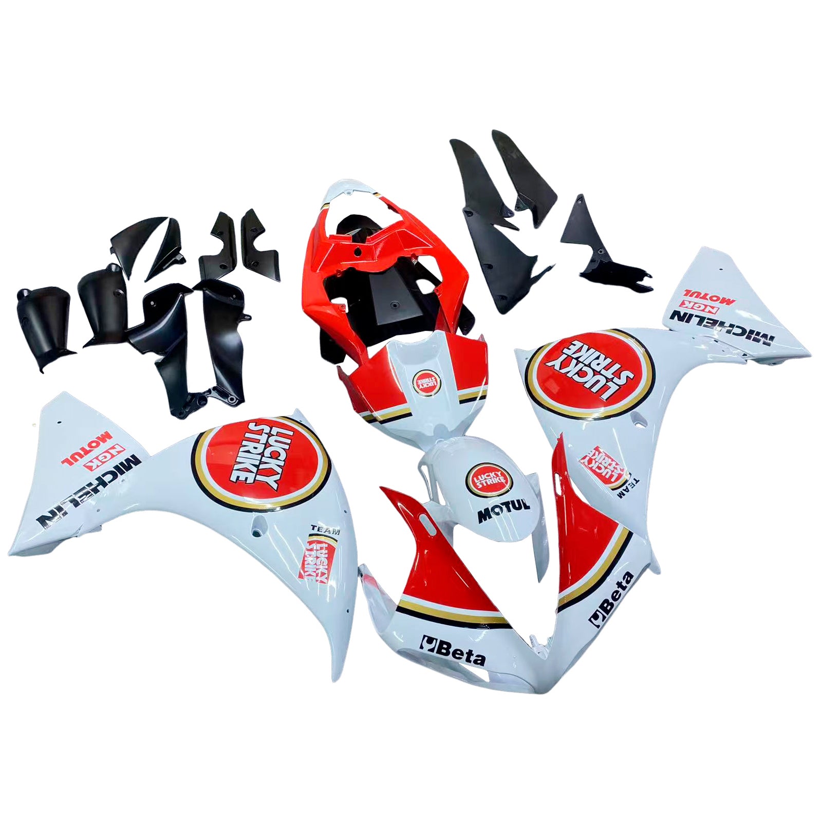 Fairings 2009-2011 Yamaha YZF-R1 White Red Lucky Strike R1  Generic