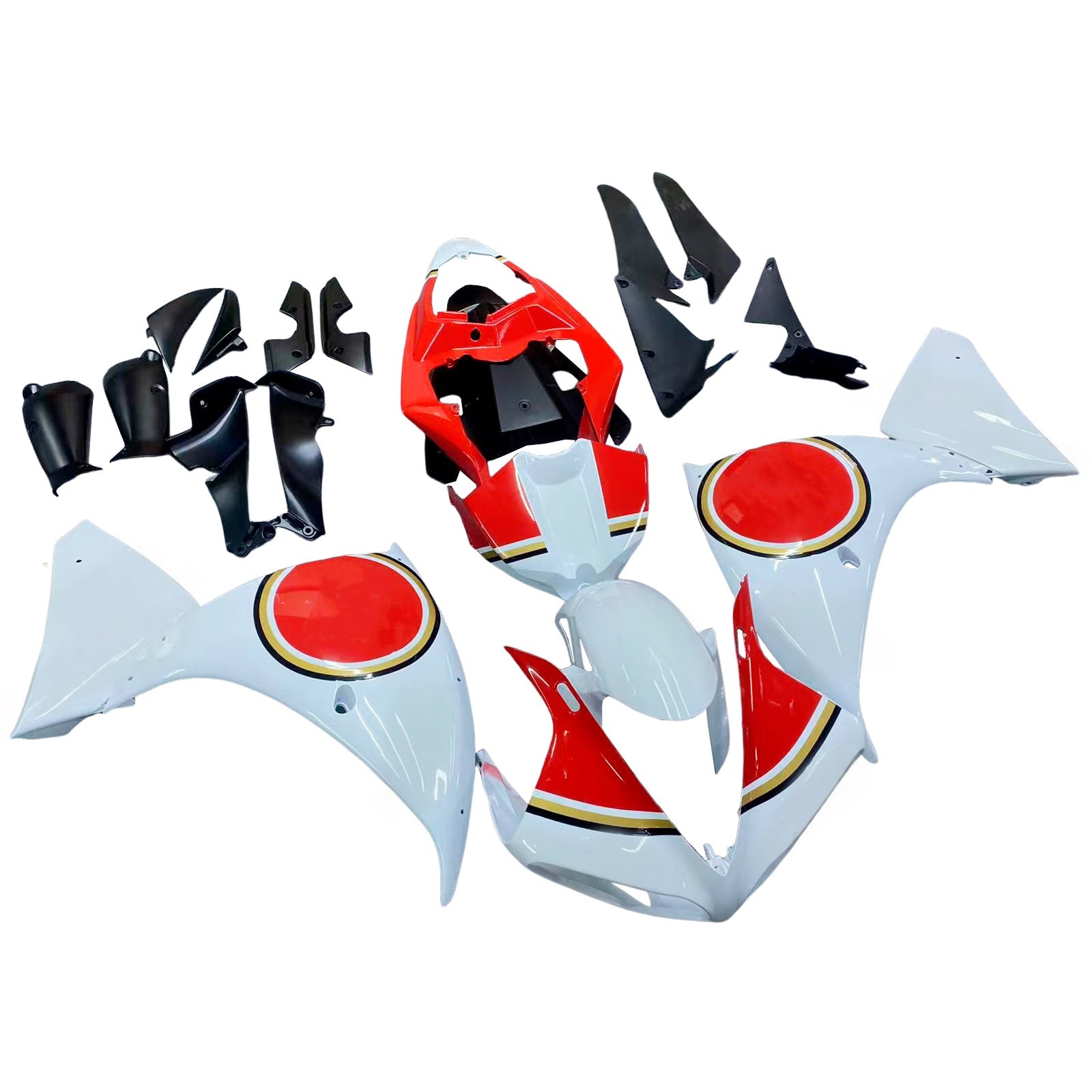 Fairings 2009-2011 Yamaha YZF-R1 White Red Lucky Strike R1 Generic