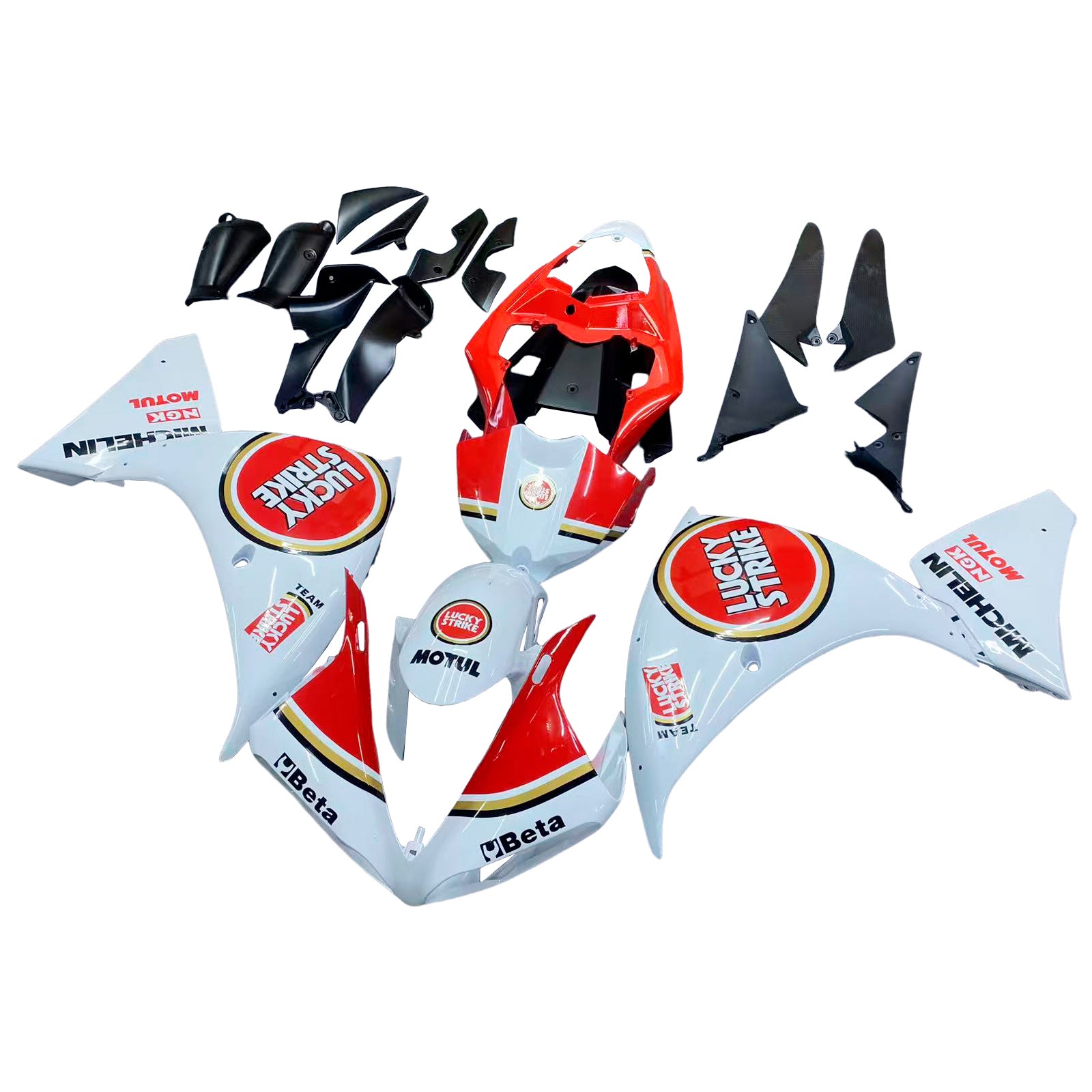 Fairings 2009-2011 Yamaha YZF-R1 White Red Lucky Strike R1  Generic