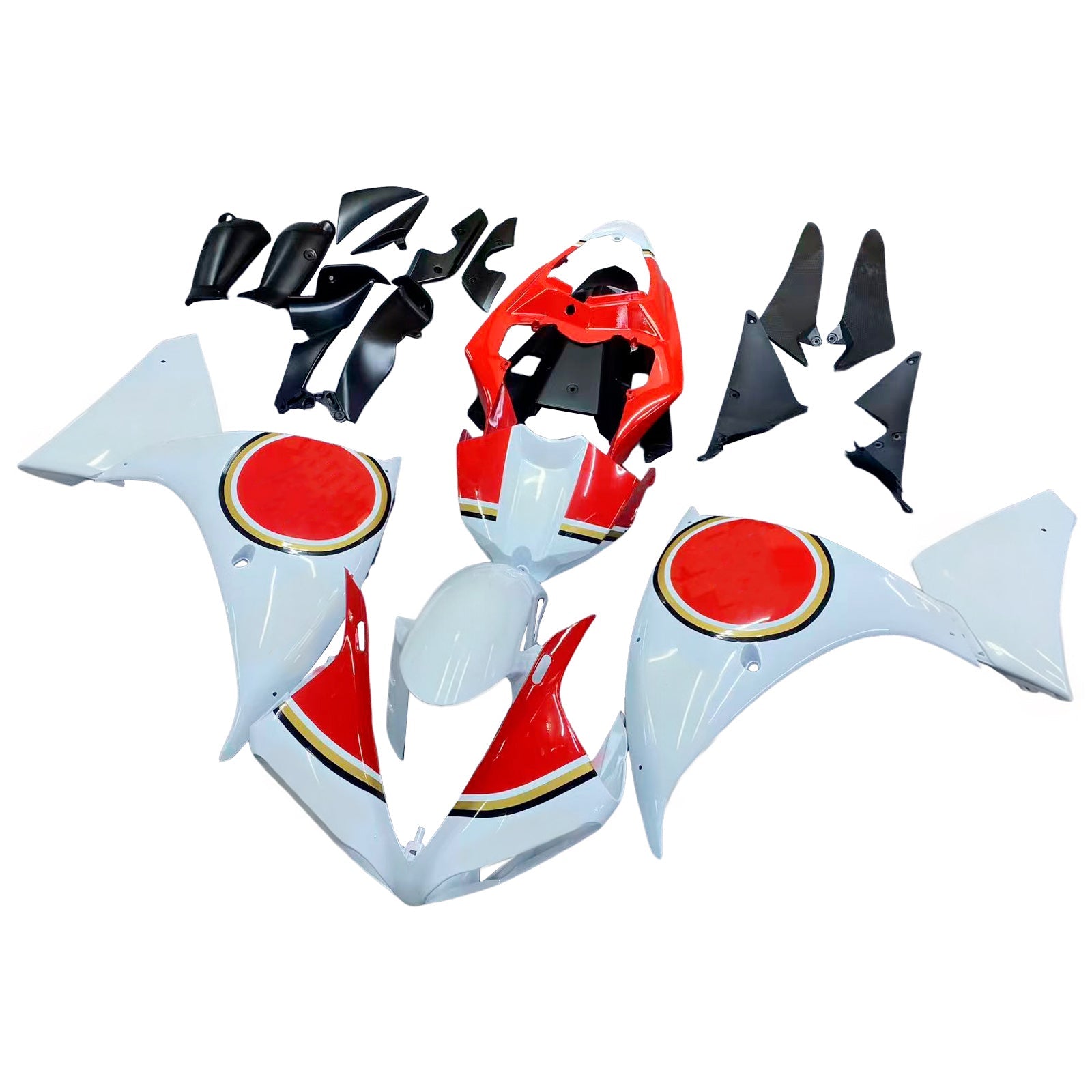 Fairings 2009-2011 Yamaha YZF-R1 White Red Lucky Strike R1 Generic