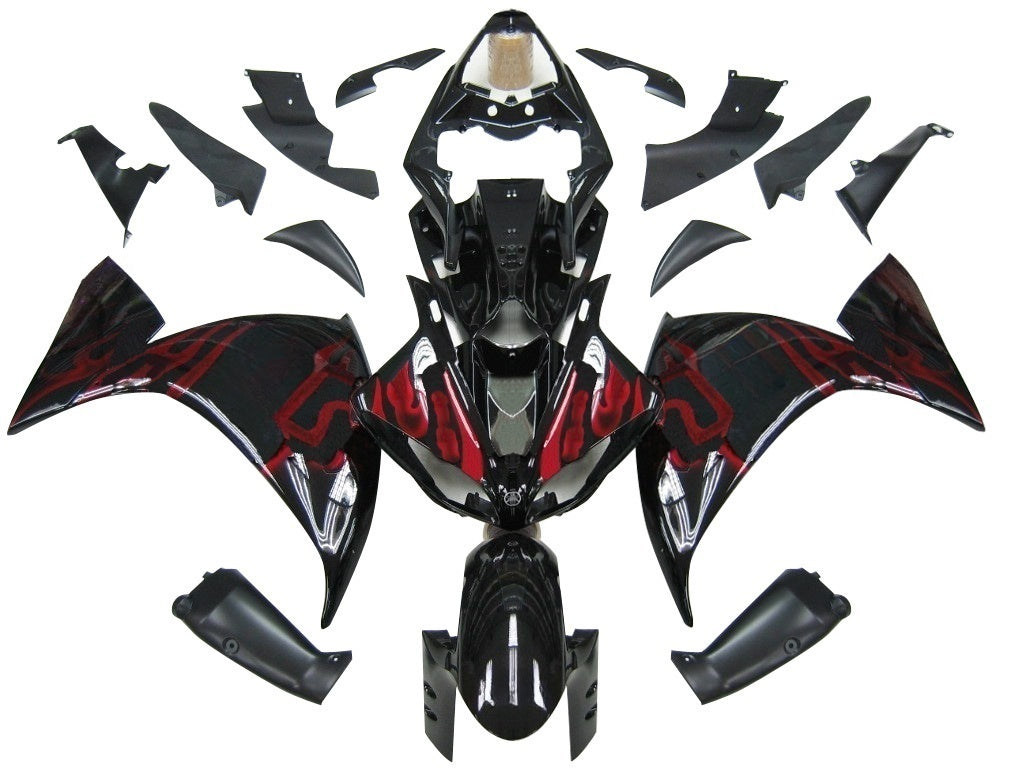 Carenados 2009-2011 Yamaha YZF-R1 Negro y Rojo Llama Genérico