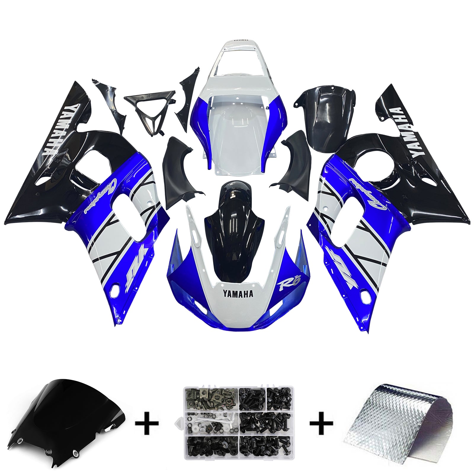 Fairings 1998-2002 Yamaha YZF-R6 Blue Black Champions R6