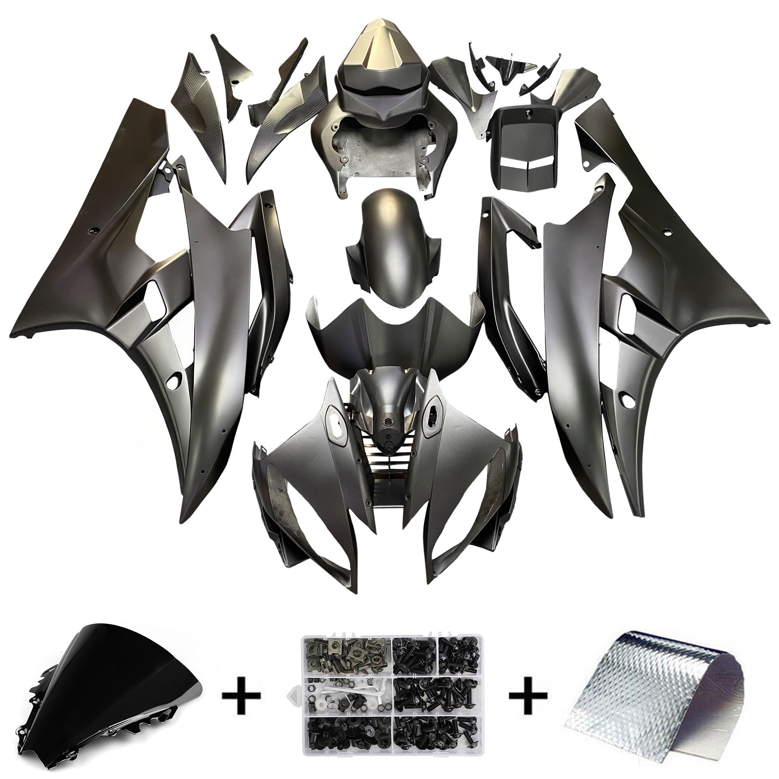 Fairings 2006-2007 Yamaha YZF-R6 Black Matte Bridgestone R6 Generic