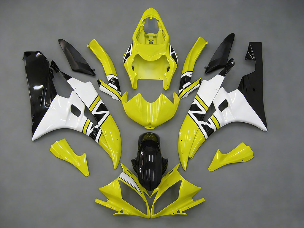 Carenados 2006-2007 Yamaha YZF-R6 Amarillo Blanco Negro R6 Genérico