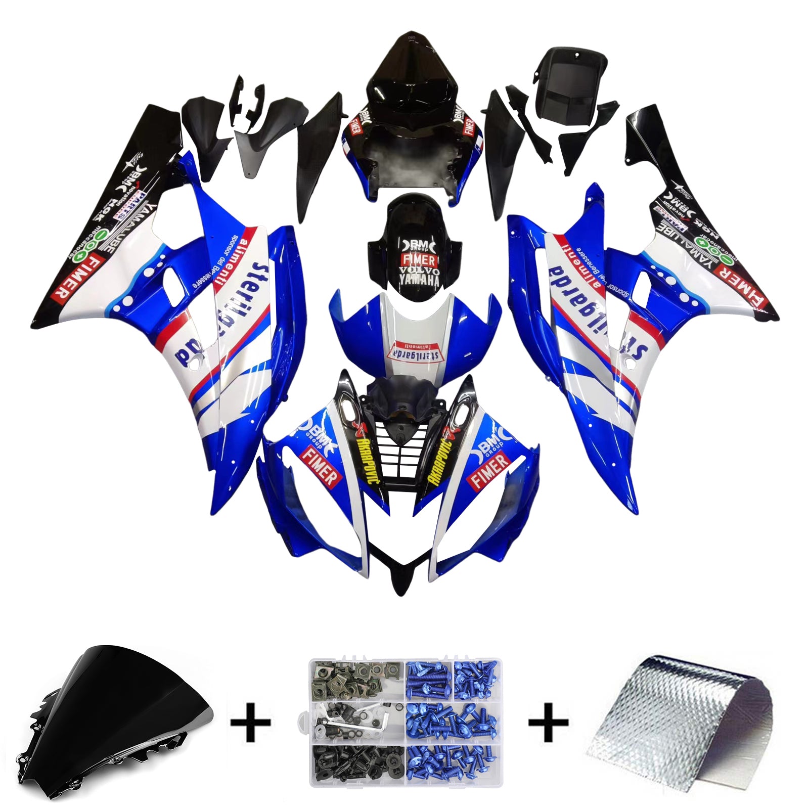 Fairings 2006-2007 Yamaha YZF-R6 Blue Black Sterilgard R6  Generic