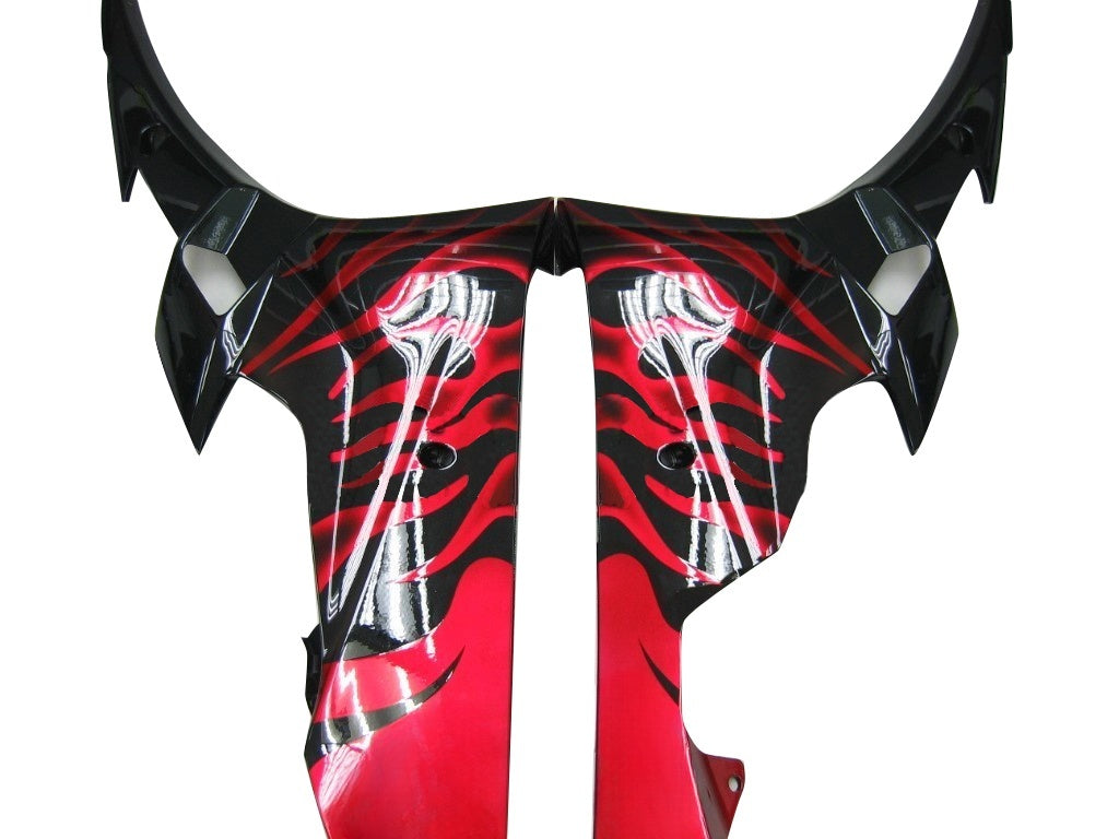 Carenados 2006-2007 Yamaha YZF-R6 Negro y Rojo Flame R6 Genérico