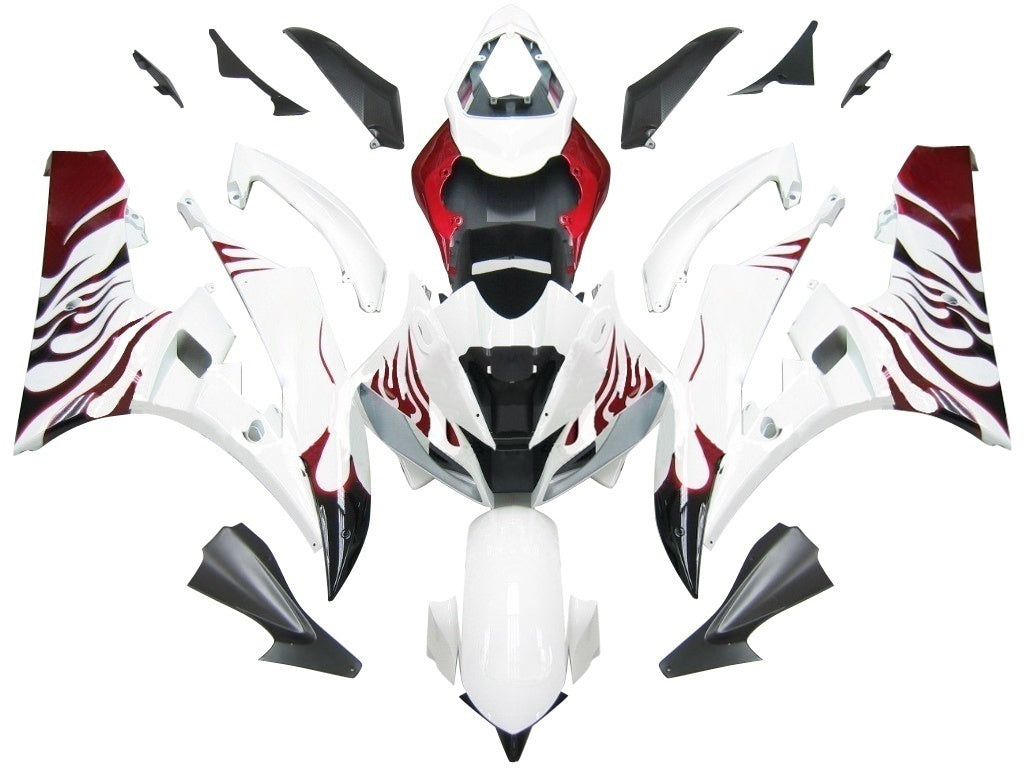 페어링 2006-2007 야마하 YZF-R6 화이트 &amp; 레드 플레임 R6 제네릭
