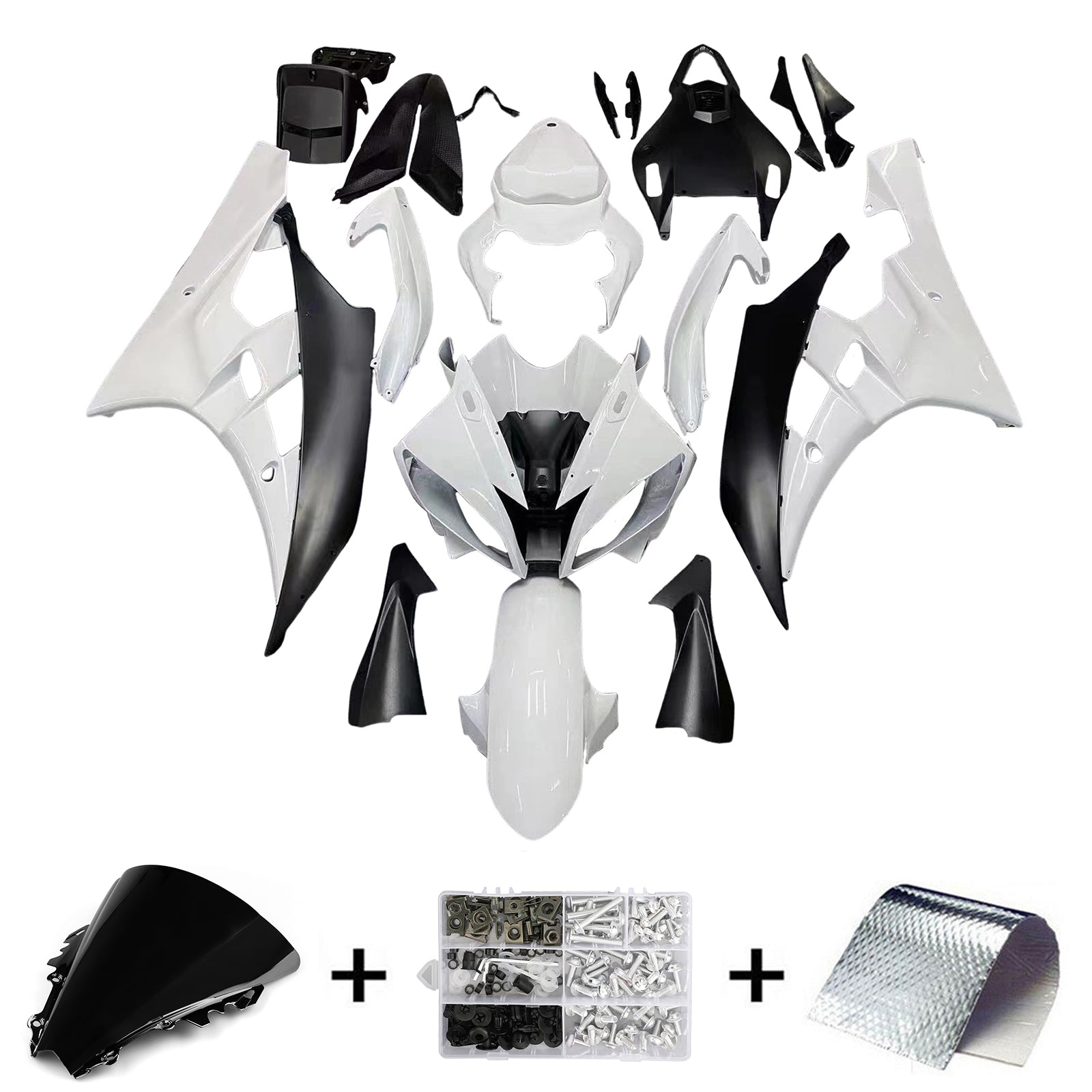 Fairings 2006-2007 Yamaha YZF-R6 White Black R6  Generic