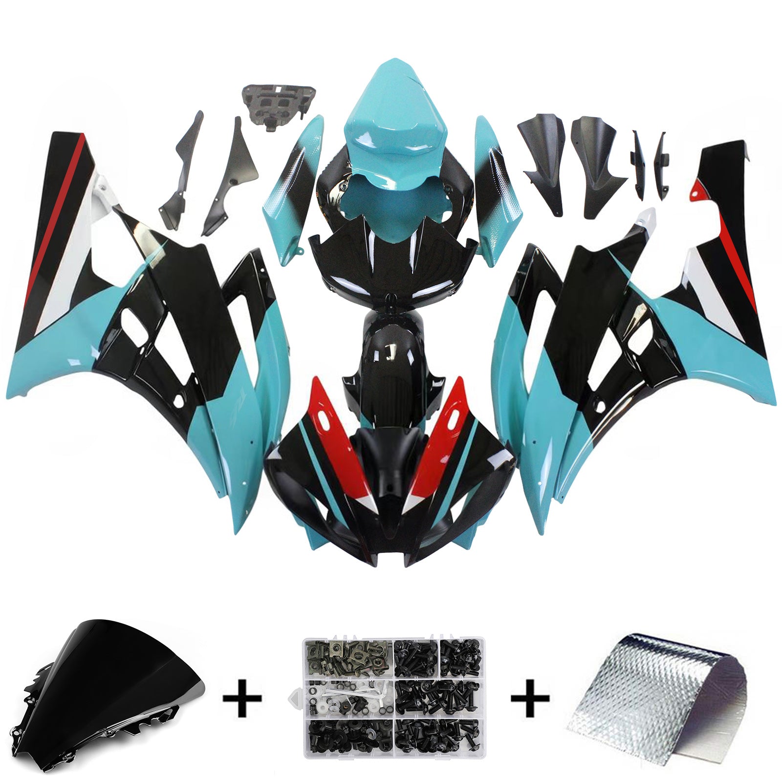 야마하 YZF 600 R6 2006-2007 페어링 키트 차체 플라스틱 ABS