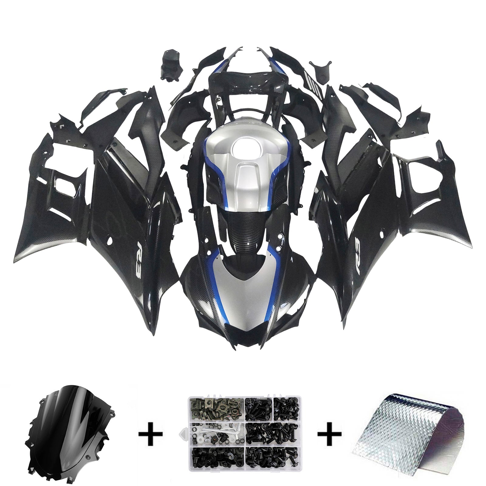 ياماها YZF-R3 R25 2019-2021 Fairing Kit هيكل السيارة بلاستيك ABS