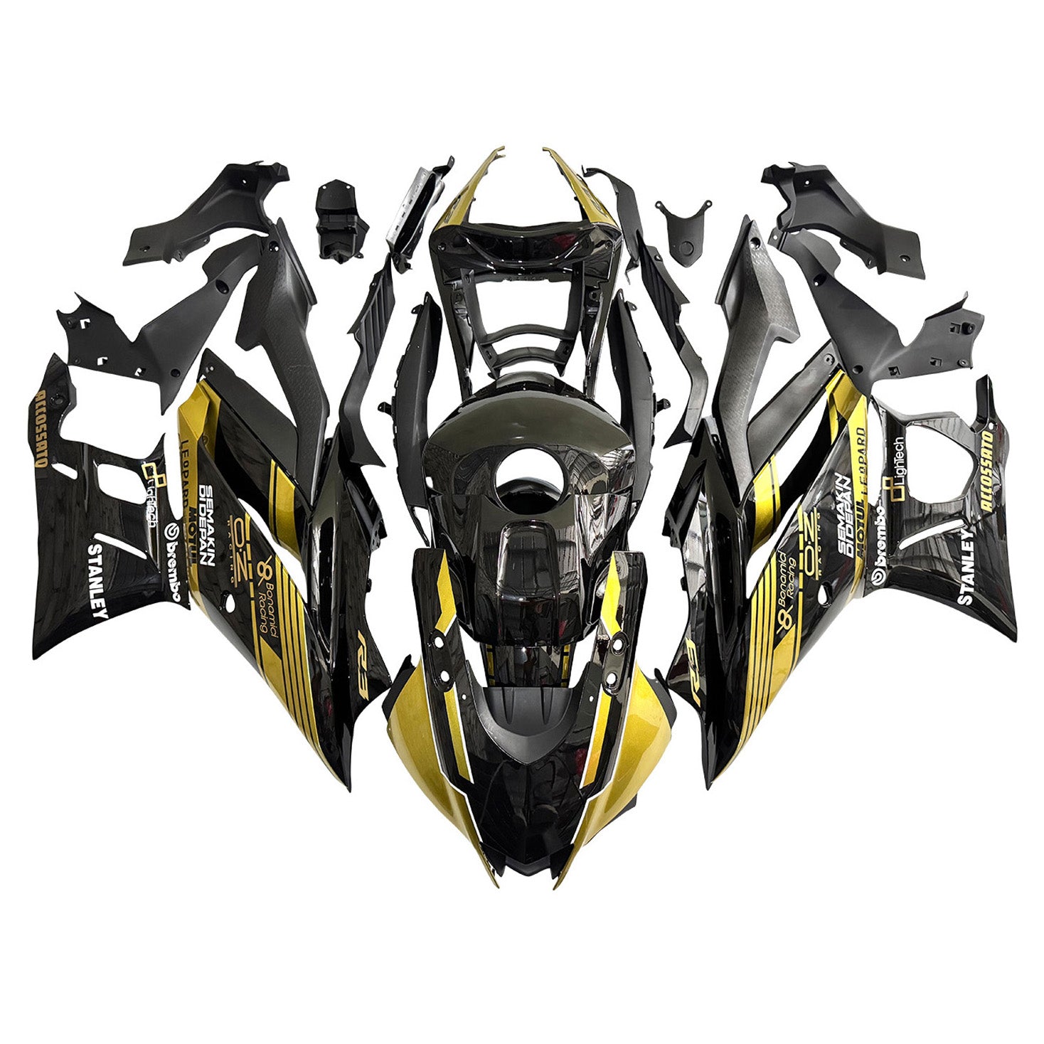 Amotopart Yamaha YZF-R3 R25 2022-2024 페어링 키트 차체 플라스틱 복근