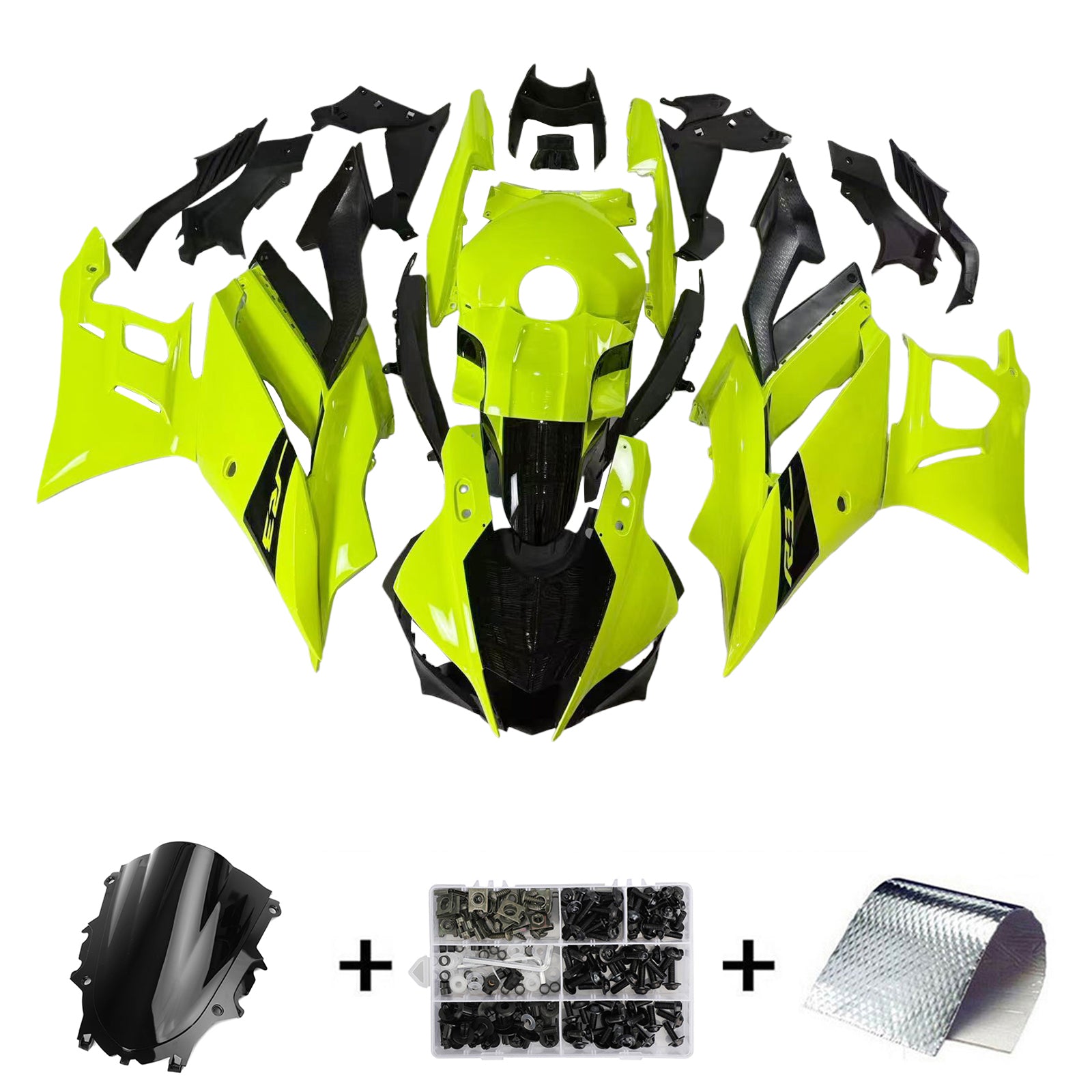 Amotopart Yamaha YZF-R3 R25 2022-2024 페어링 키트 차체 플라스틱 복근