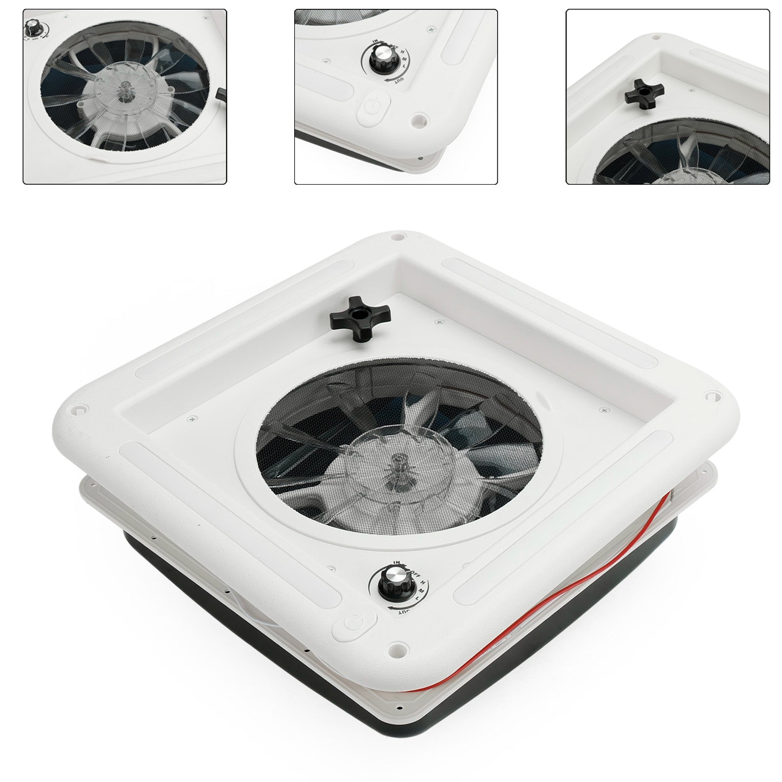 11 "RV Caravan Roof Vent 3-Speed ​​Motor RV Fan 12V كوة مع ضوء LED