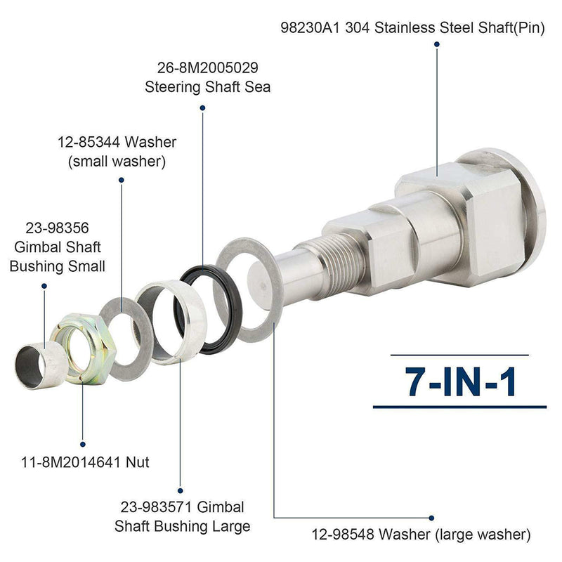 دبوس التوجيه العلوي عمود دوار Gimbal لـ SS Mercruiser Alpha Bravo 1 2 3 98230A1 866718A01